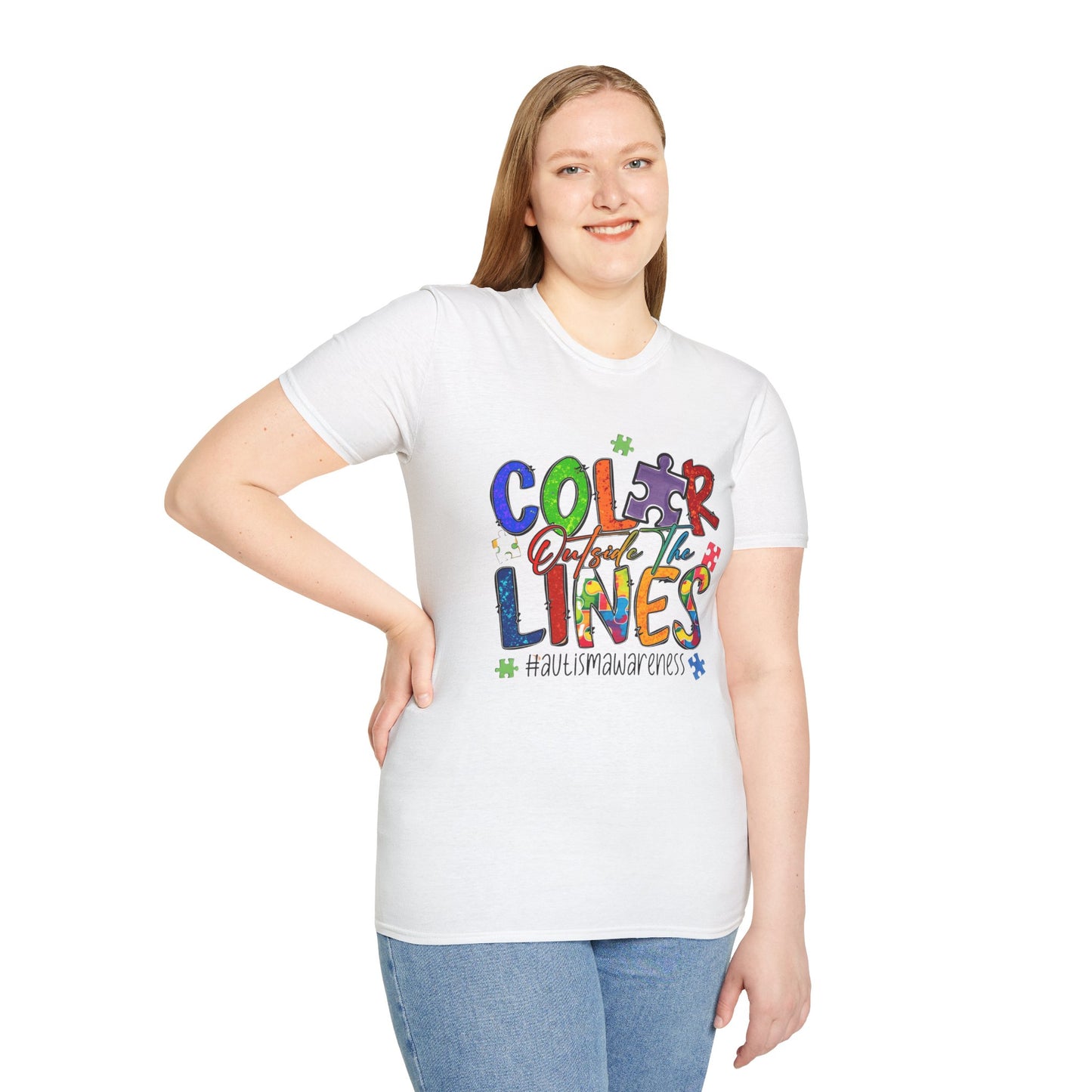 Color Outside the Lines Unisex T-Shirt for Autism Awareness