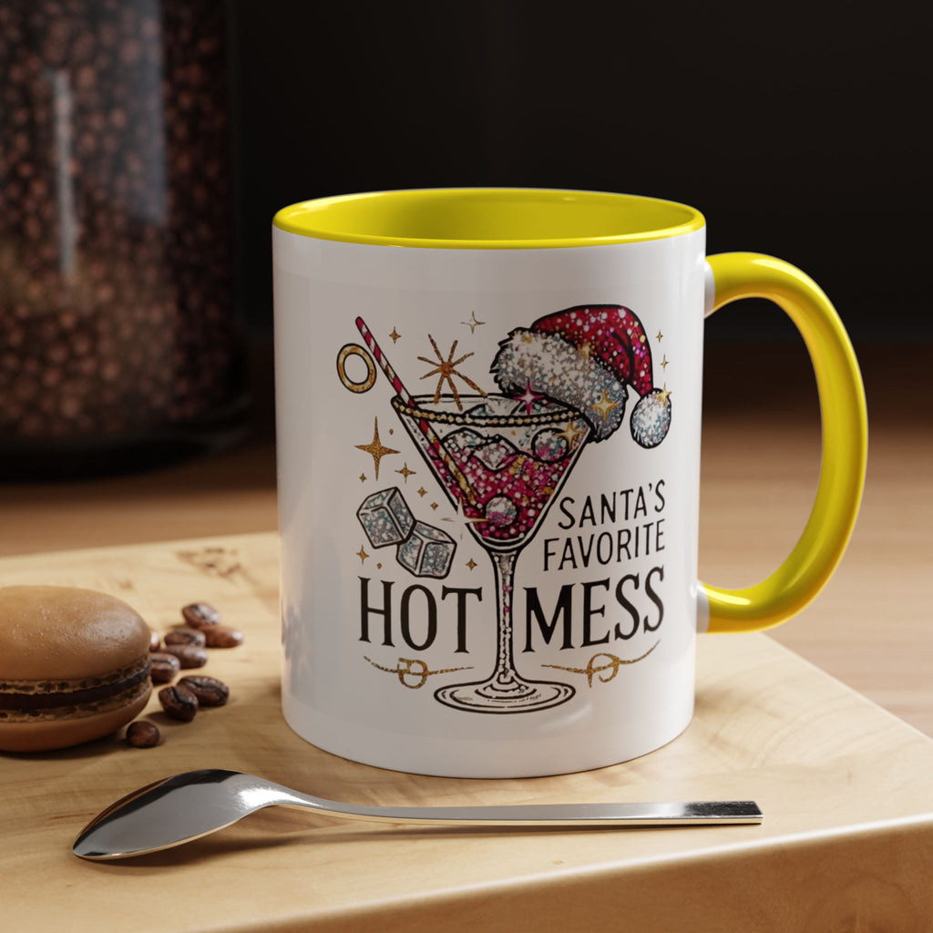 Accent Coffee Mug - "Santa's Favorite Hot Mess" Holiday Cocktail Mug (11/15 oz)