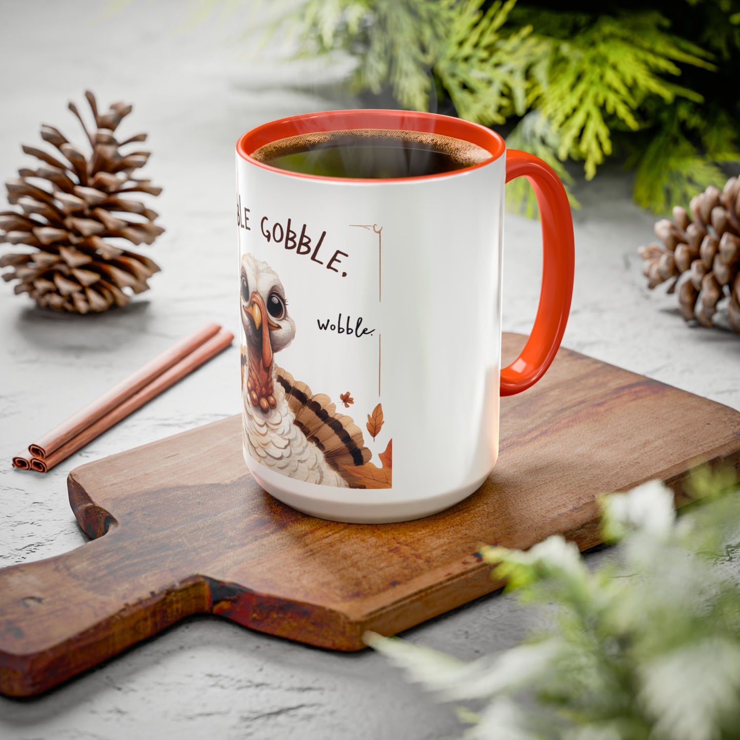 Mix cozy, aesthetic, and autumn-inspired sayings 🍁 Whimsical Thanksgiving Mug - Gobble Gobble Design