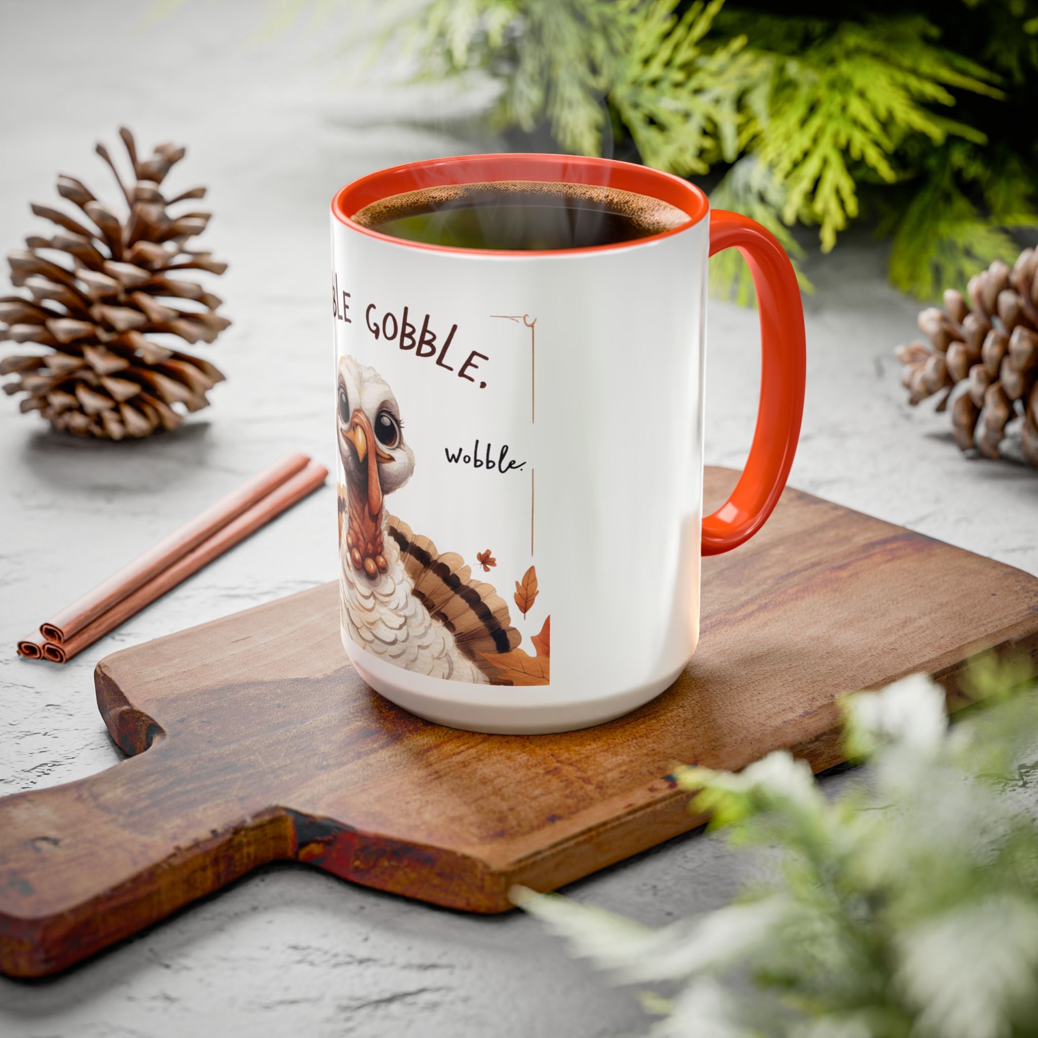 Mix cozy, aesthetic, and autumn-inspired sayings 🍁 Whimsical Thanksgiving Mug - Gobble Gobble Design