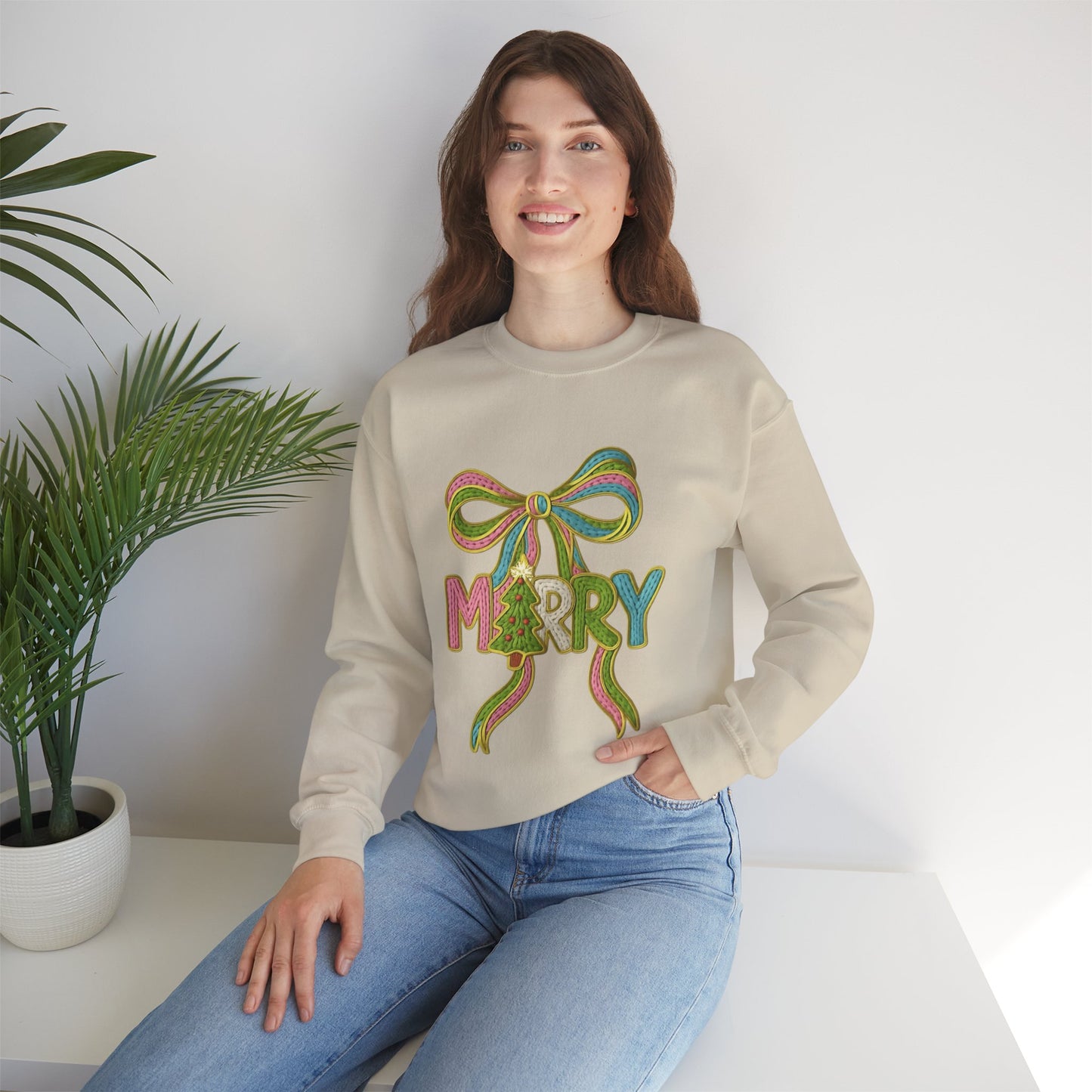 Festive Holiday Designs and Quotes Candy Christmas Tree Sweatshirt — Holiday Candyland Crewneck