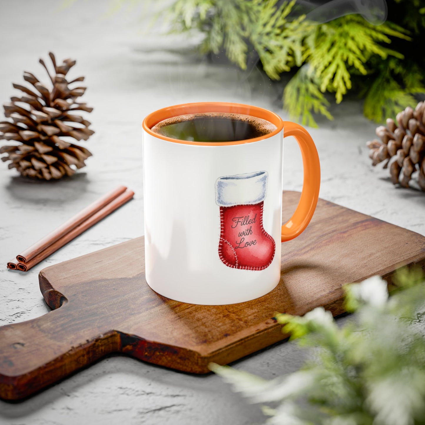 Holiday Mugs Christmas Gift Ideas Hot Cocoa & Coffee Cup Designs Filled with Love - Colorful 11oz & 15oz