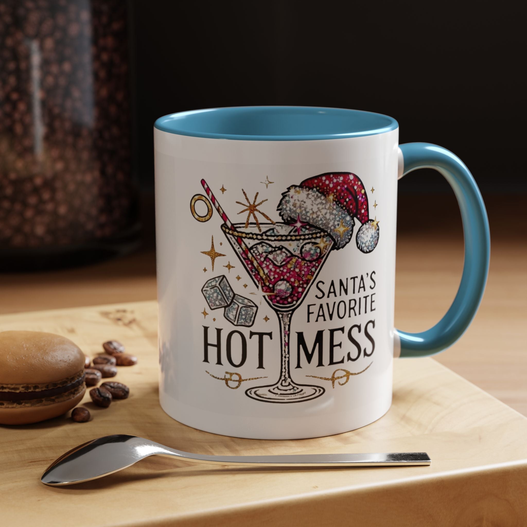 Accent Coffee Mug - "Santa's Favorite Hot Mess" Holiday Cocktail Mug (11/15 oz)