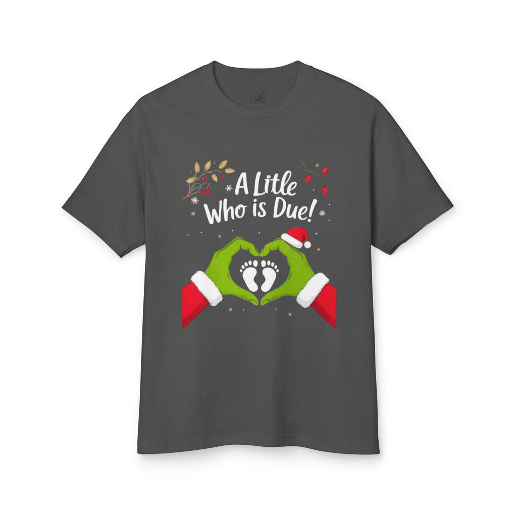 Pregnancy Announcement Tee  "A Little Who is Due" Holiday Baby Reveal T-Shirt Little One on the Way
