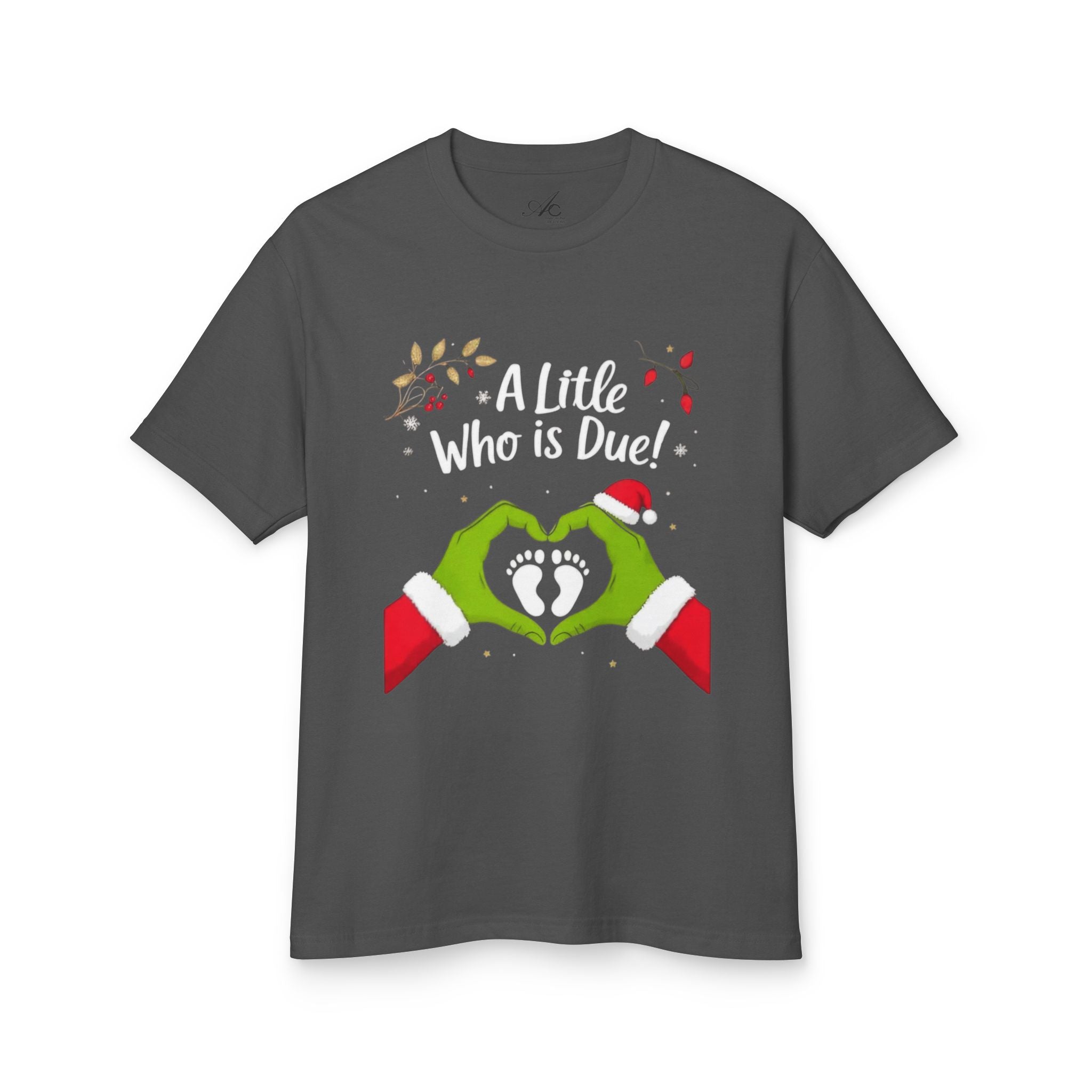 Pregnancy Announcement Tee  "A Little Who is Due" Holiday Baby Reveal T-Shirt Little One on the Way