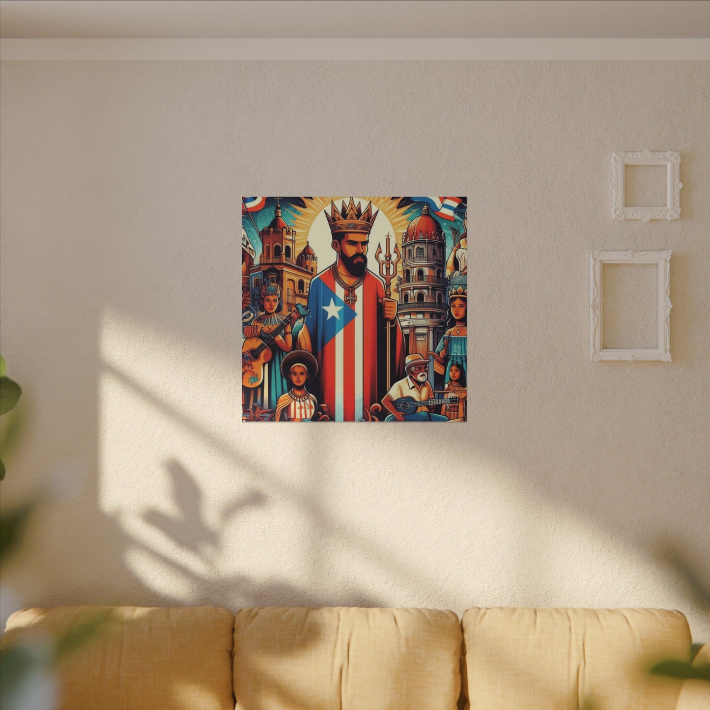 Vibrant Puerto Rican Art Canvas, Cultural Wall Decor, Celebration Decor, Unique Gift, Home Accent, Multi-Size