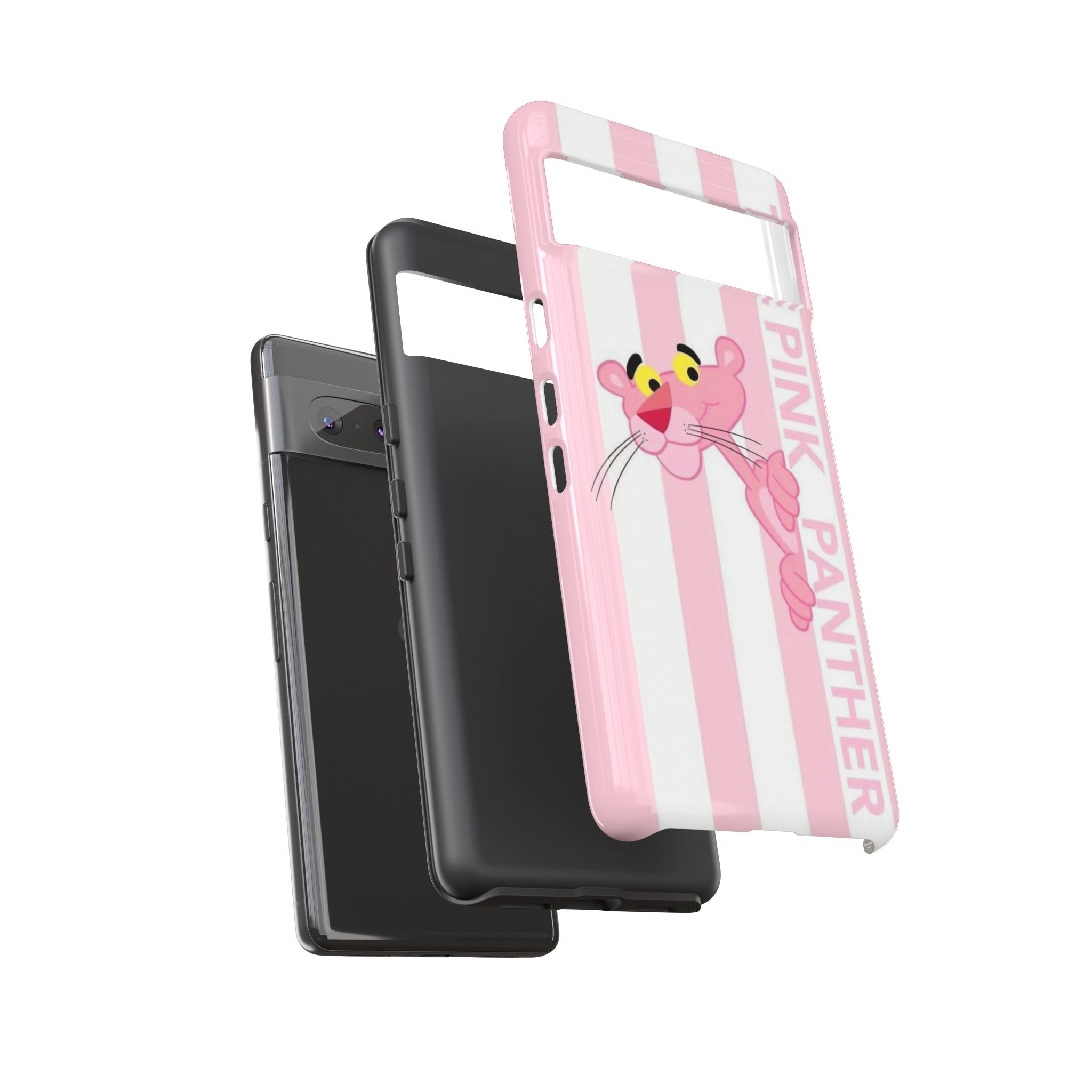 Pink Panther Tough Case Retro Striped Phone Case with "The Pink Panther" Design
