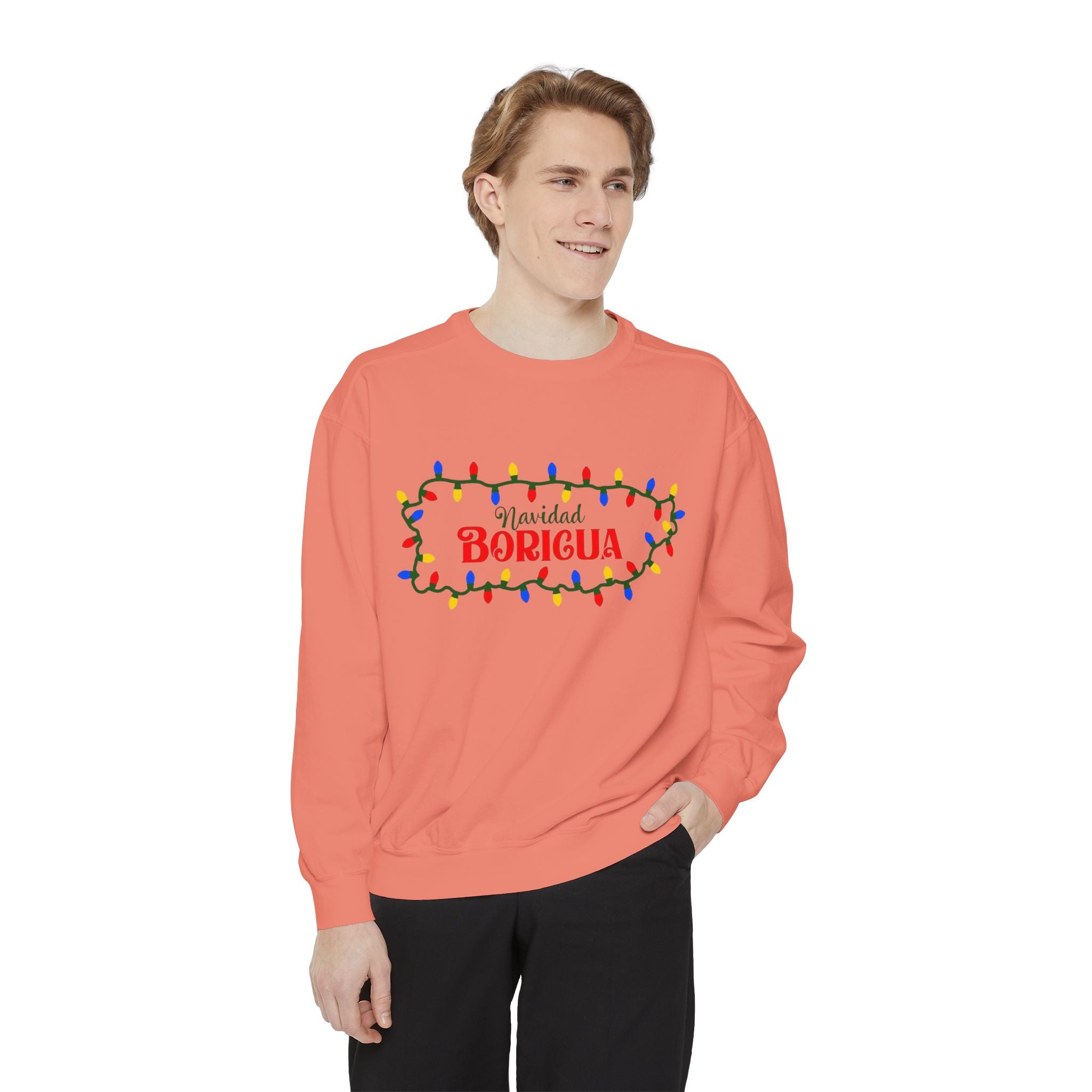 Navidad Boricua Sweatshirt — Puerto Rican Holiday Sweater with Christmas Lights
