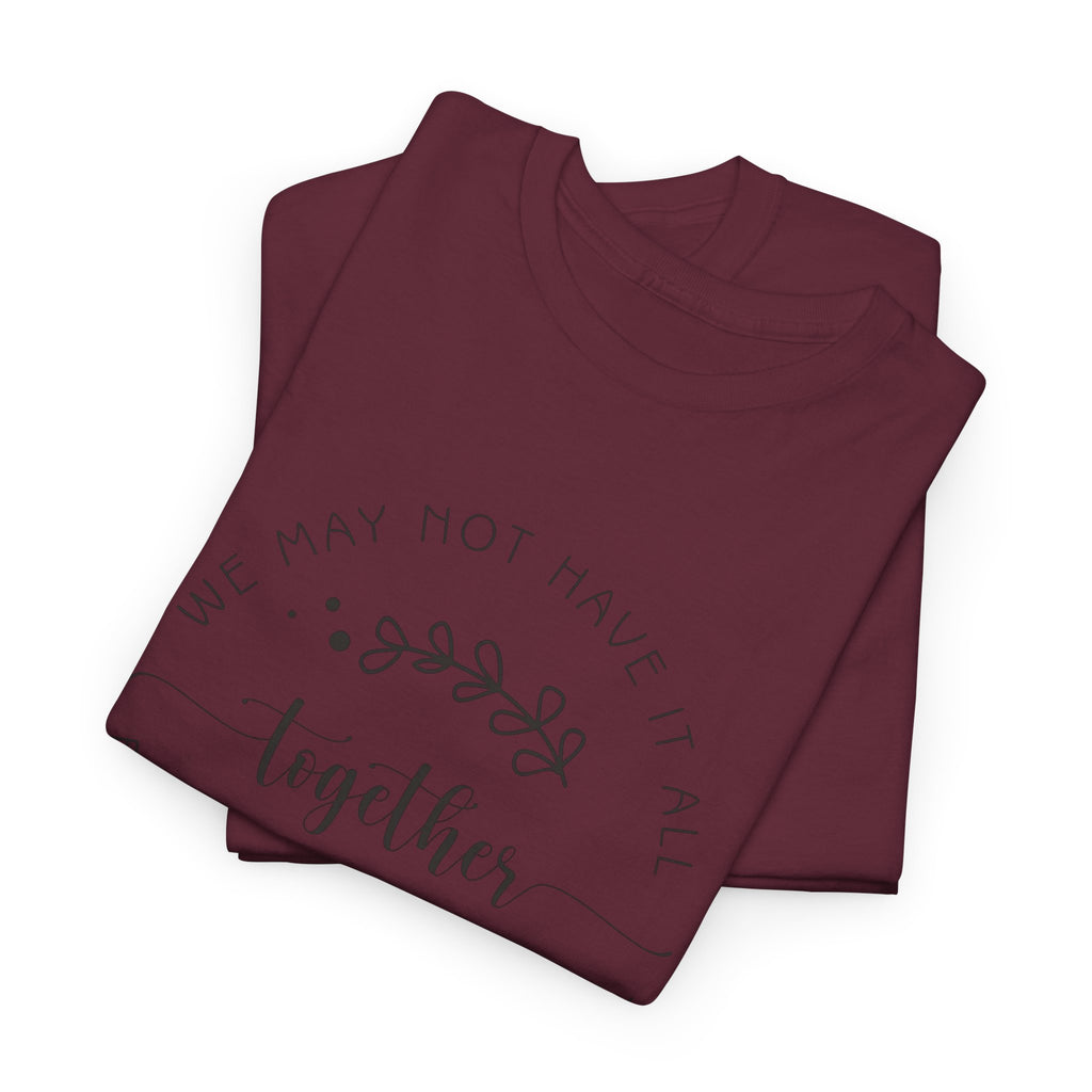 Together Floral Circle Tee  "Together" Inspirational Family Unity Shirt