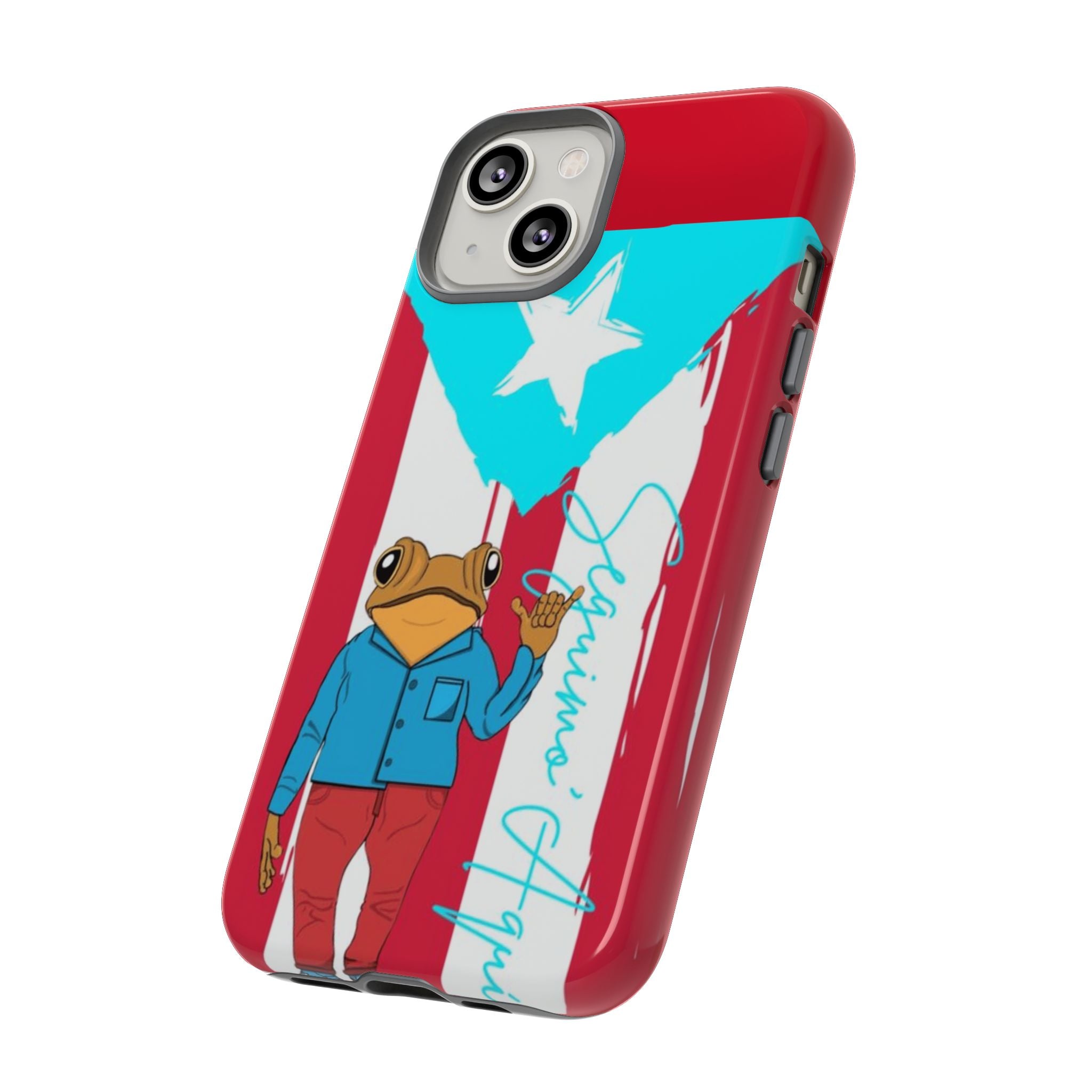 Puerto Rican Flag Frog Design ("Señorita Hops")Phone Case Isla del Encanto Phone Case – Puerto Rican Style