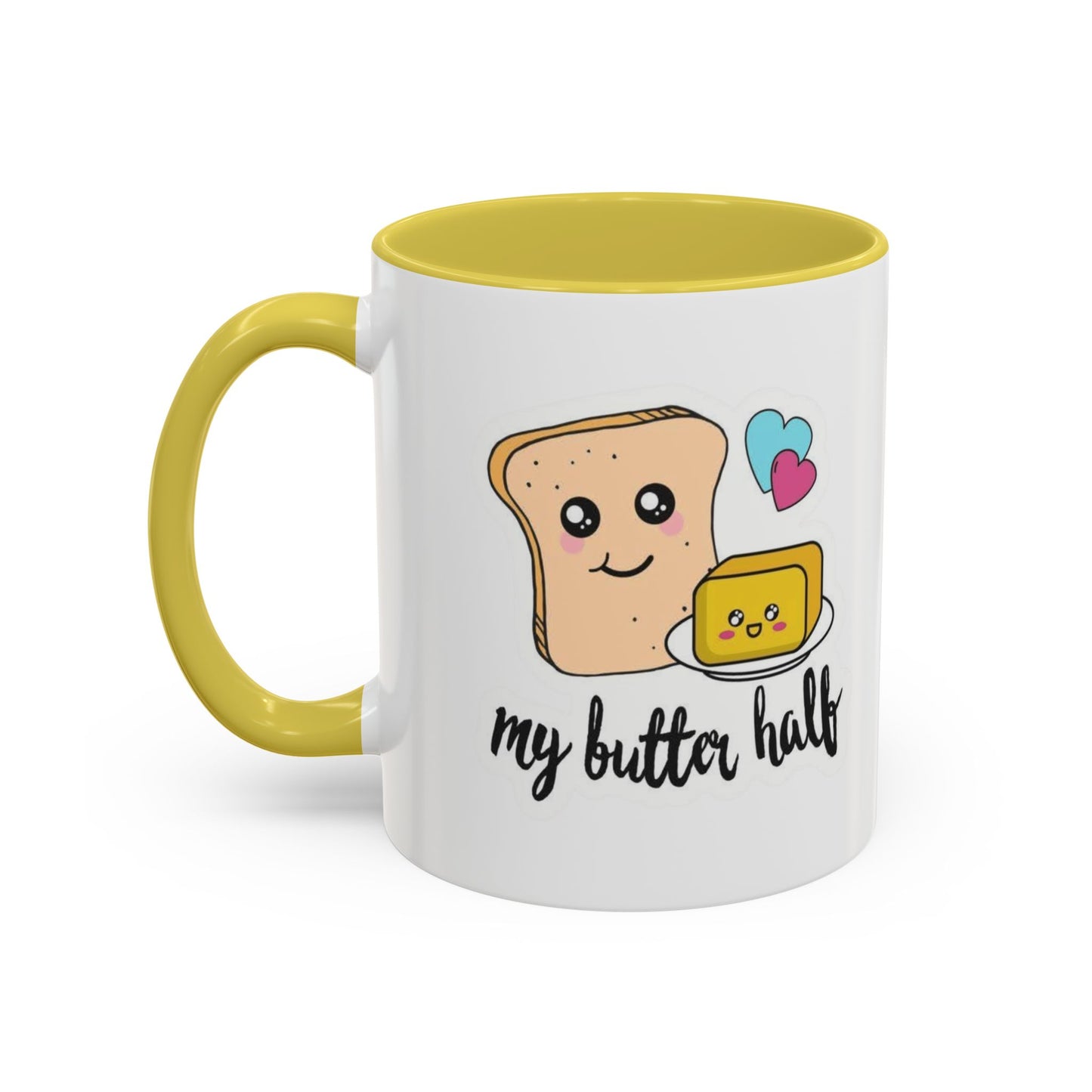 Motivational & Funny Quote Mugs Uplifting Coffee Cup Gifts Cute Foodie Relationship Mug My Butter Half Design, Colorful 11oz & 15oz