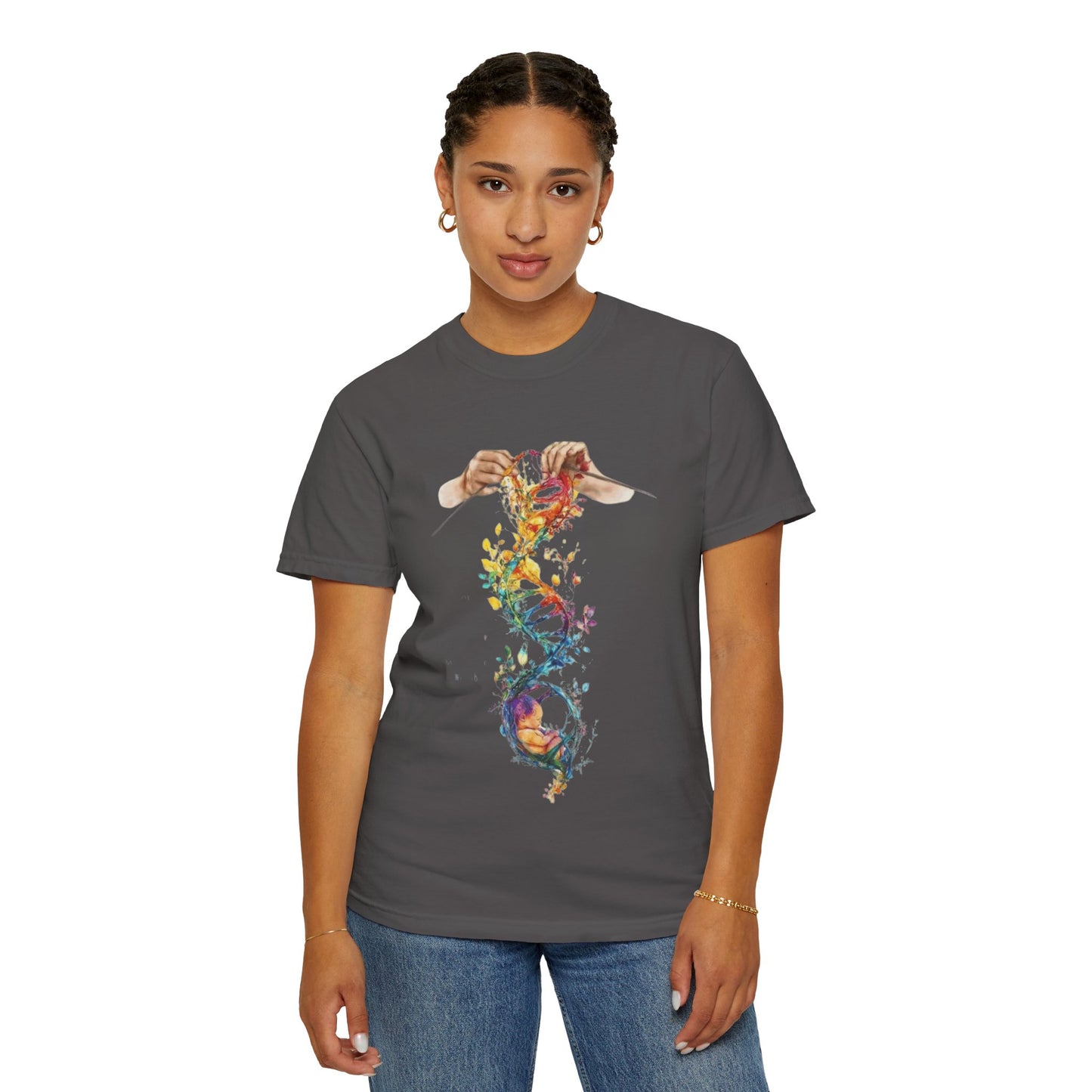 👚 Soft. Stylish. Mom-approved. Order now and gift her something she'll actually wear! Colorful DNA Art Unisex T-shirt, Science Tee, Creative Garment, Gift for Scientists,