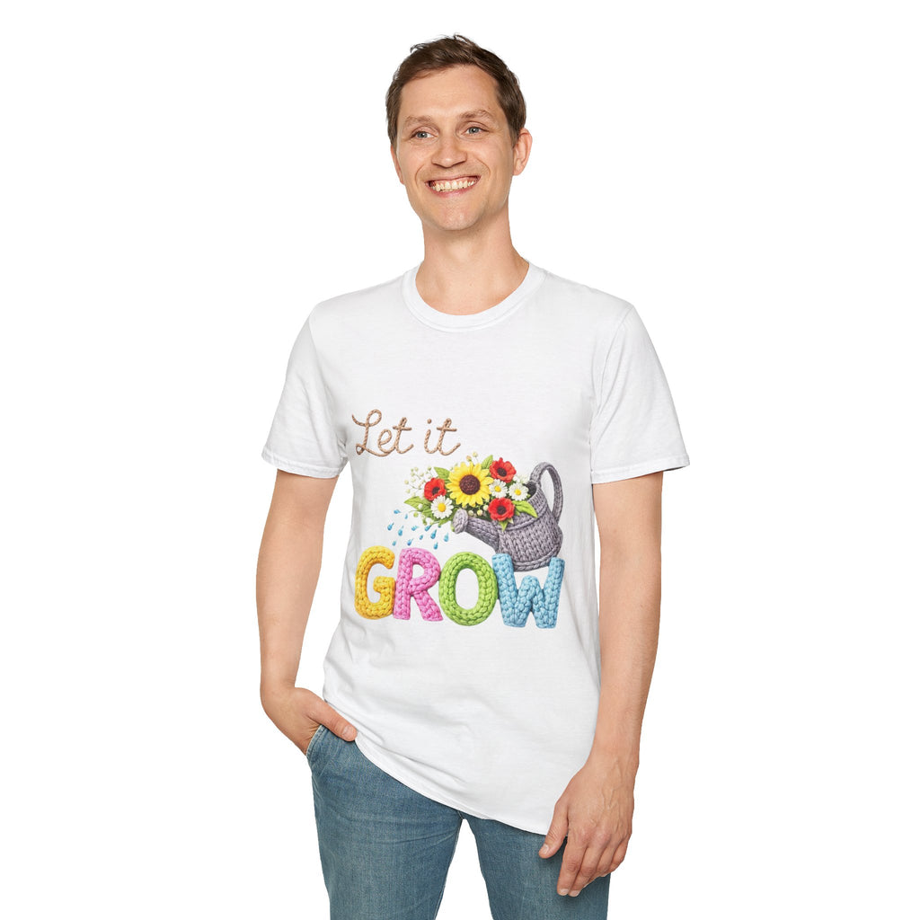 Let It Grow T-Shirt — Floral Watering Can Garden Tee