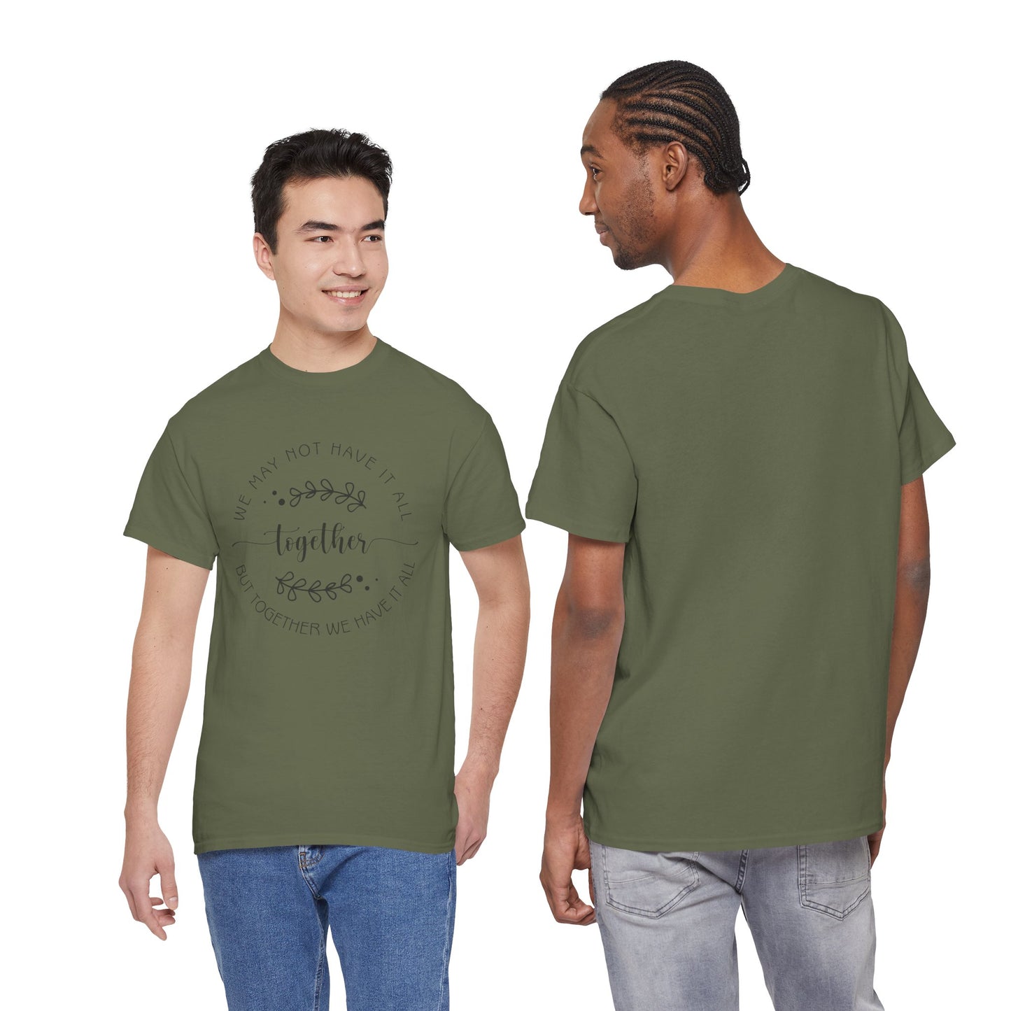 Together Floral Circle Tee  "Together" Inspirational Family Unity Shirt