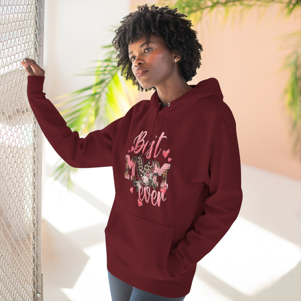 Best Mom Ever Hoodie  Leopard Heart Mother's Day Pullover