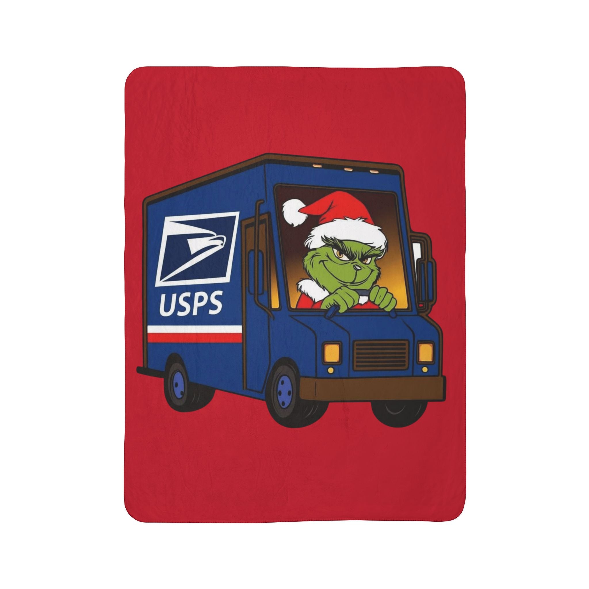 Magical Christmas Cartoon Blanket USPS Grinch Holiday Fleece Sherpa Blanket