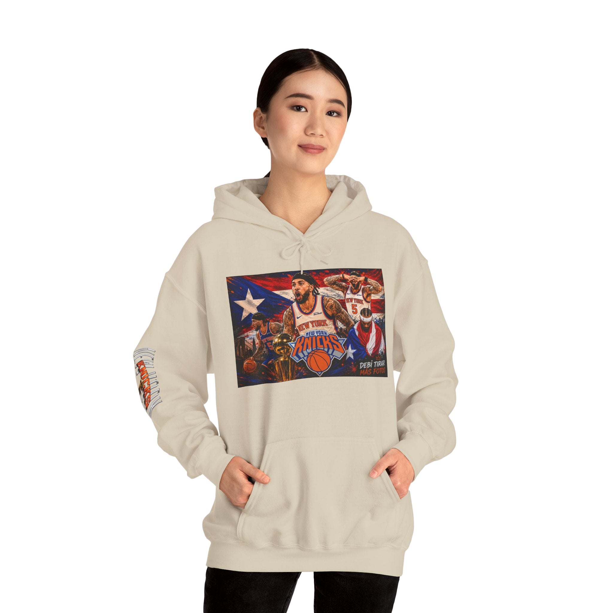 NY-K Retro Player Collage Hoodie — Basketball Fan Sweatshirt