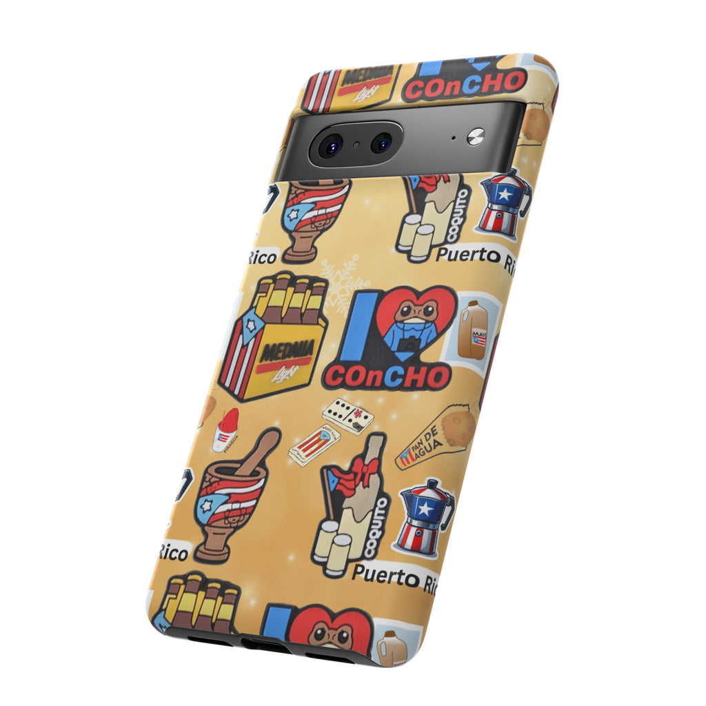 Puerto Rico Sticker Collage Tough Case  ‘I  Concho’ Pattern Phone Case