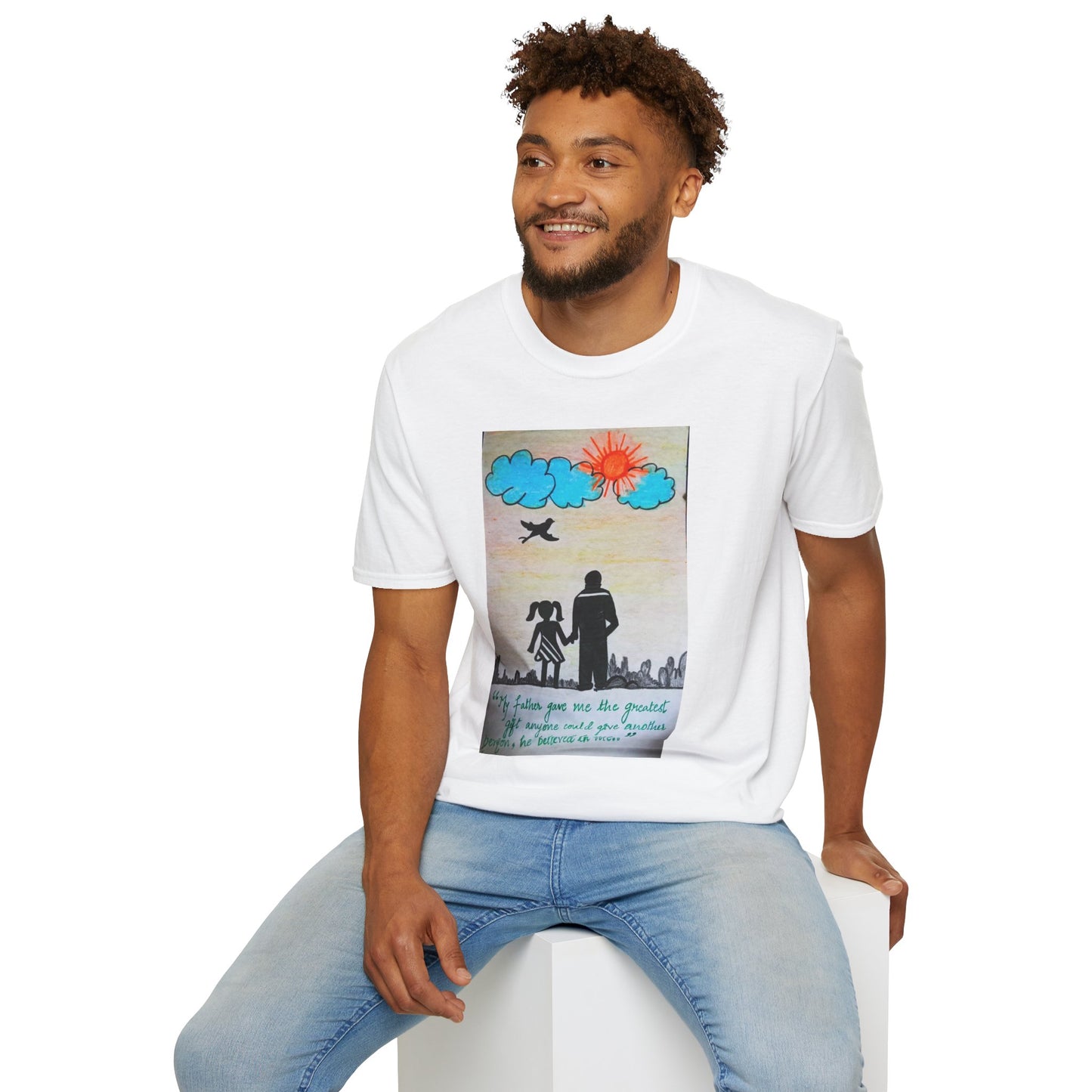 Inspirational Father-Daughter T-Shirt, Unisex Softstyle Tee for Family Bonding, Gift for Dads, Father's Day, Birthday