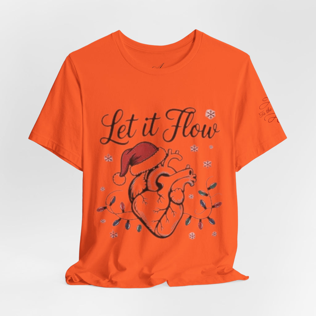 Let It Flow Heart Tee  Christmas Anatomical Heart Shirt