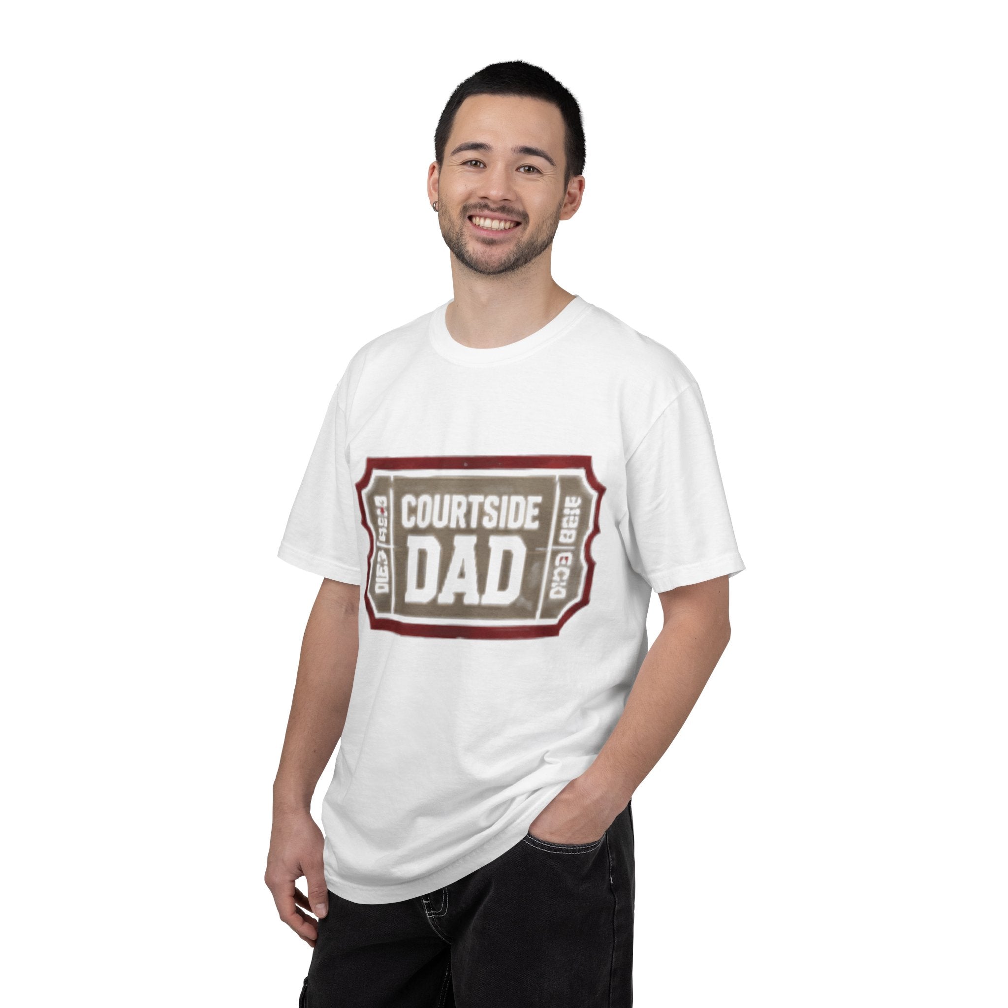 Courtside Dad T-Shirt — Vintage Ticket-Style Basketball Dad Tee