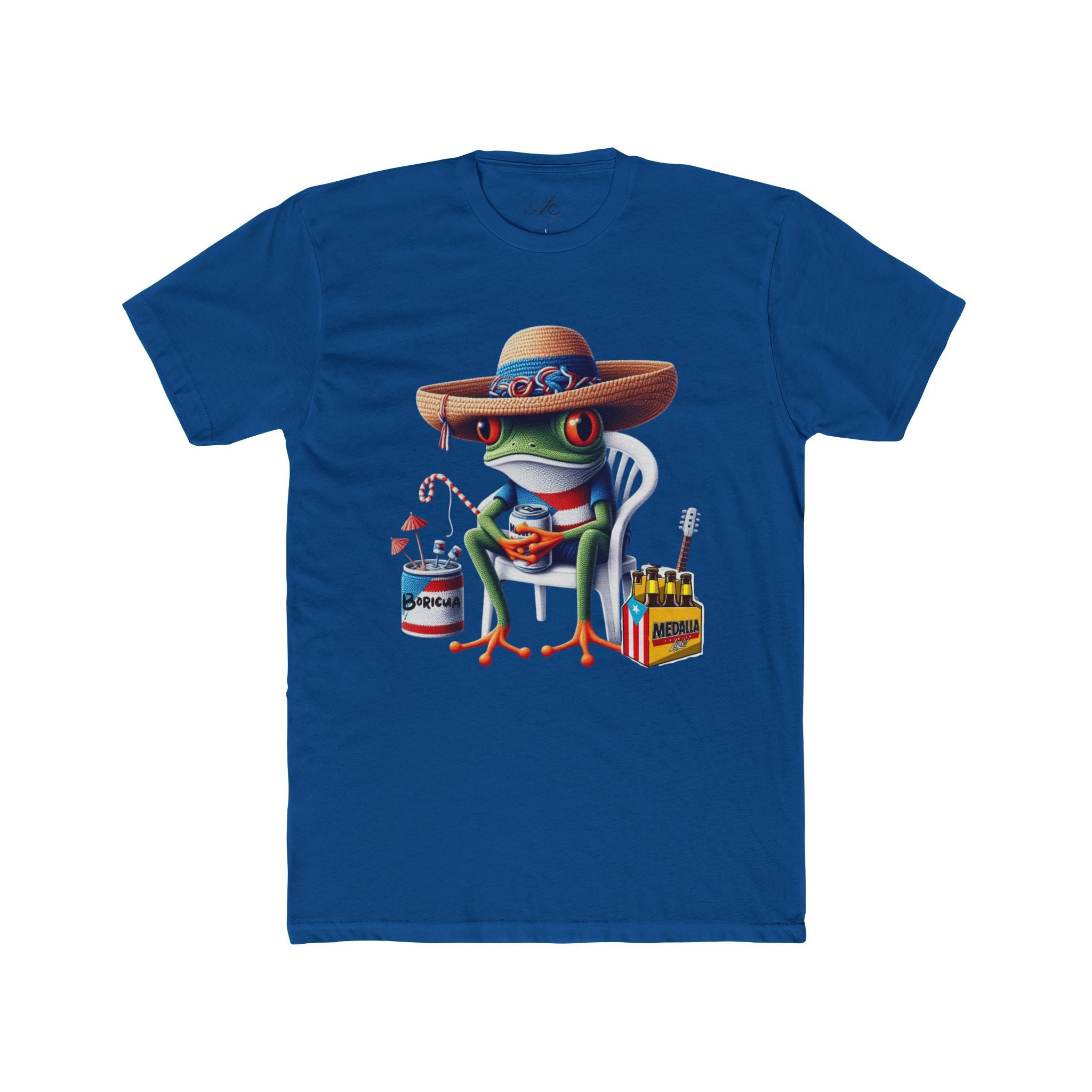 Puerto Rico’s Navidades Coqui Frog Fishing Tee  Cute Cartoon Frog Angler Graphic T‑Shirt