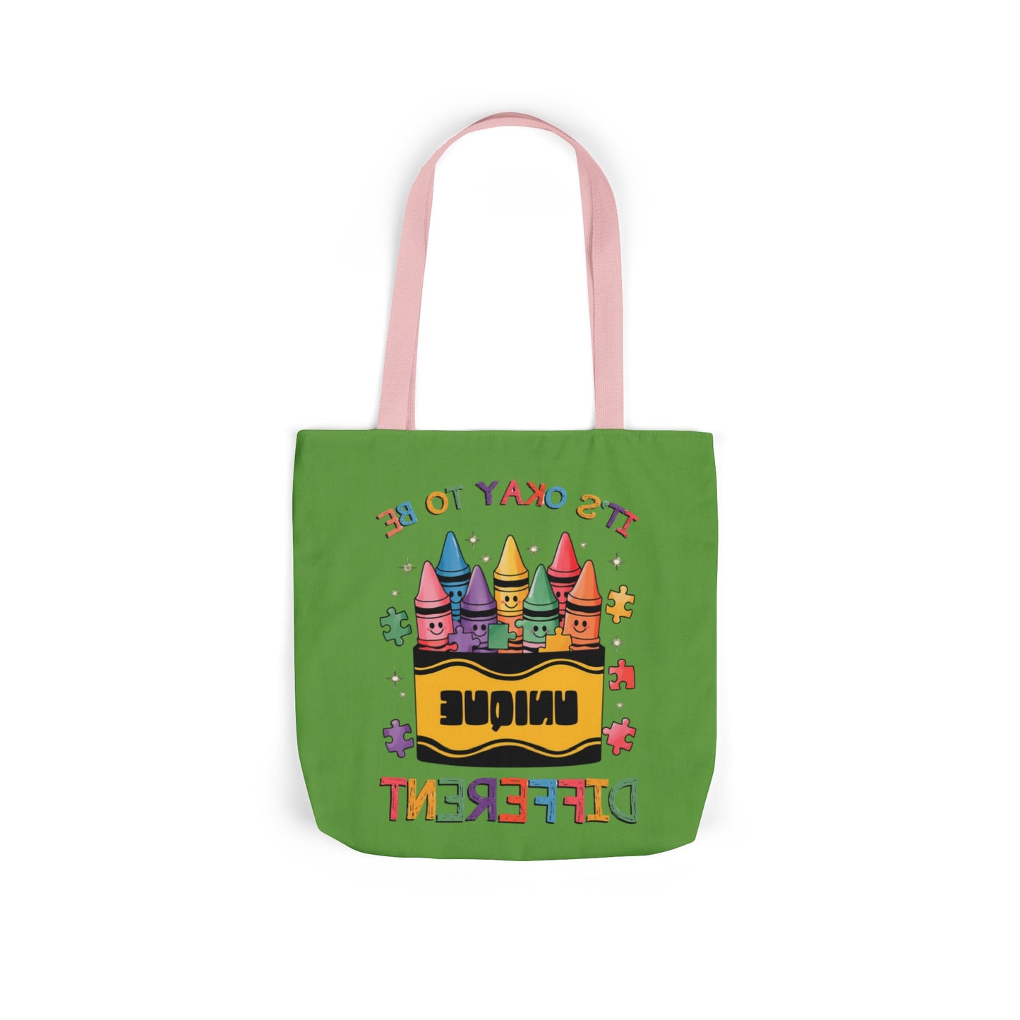 Autism Awareness & Pride Collection Unique Canvas Tote Bag with Colorful Castle Design