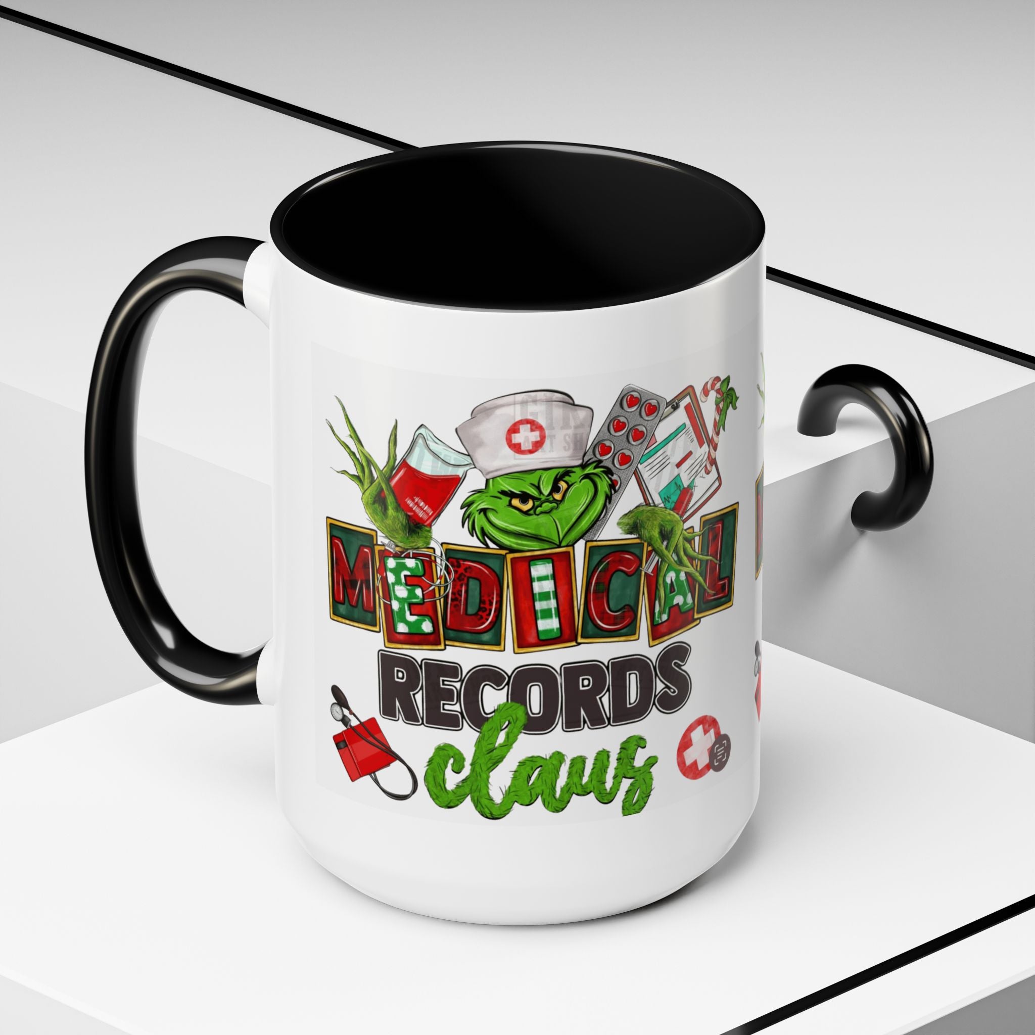 Medical Records Claus Coffee Mug — Funny Holiday Nurse & Medical Staff Gift (11/15oz) Medical Christmas Mug,