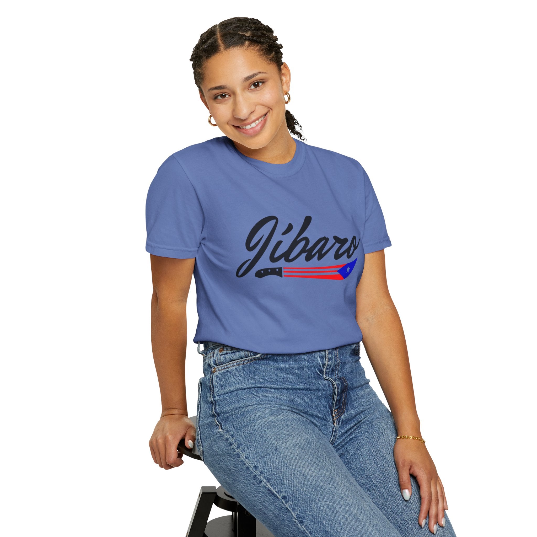 T-Shirt  "Jíbaro" Puerto Rican Heritage Tee (Back Machete  Sombrero de Paja Design) Puerto Rico’s Navidades