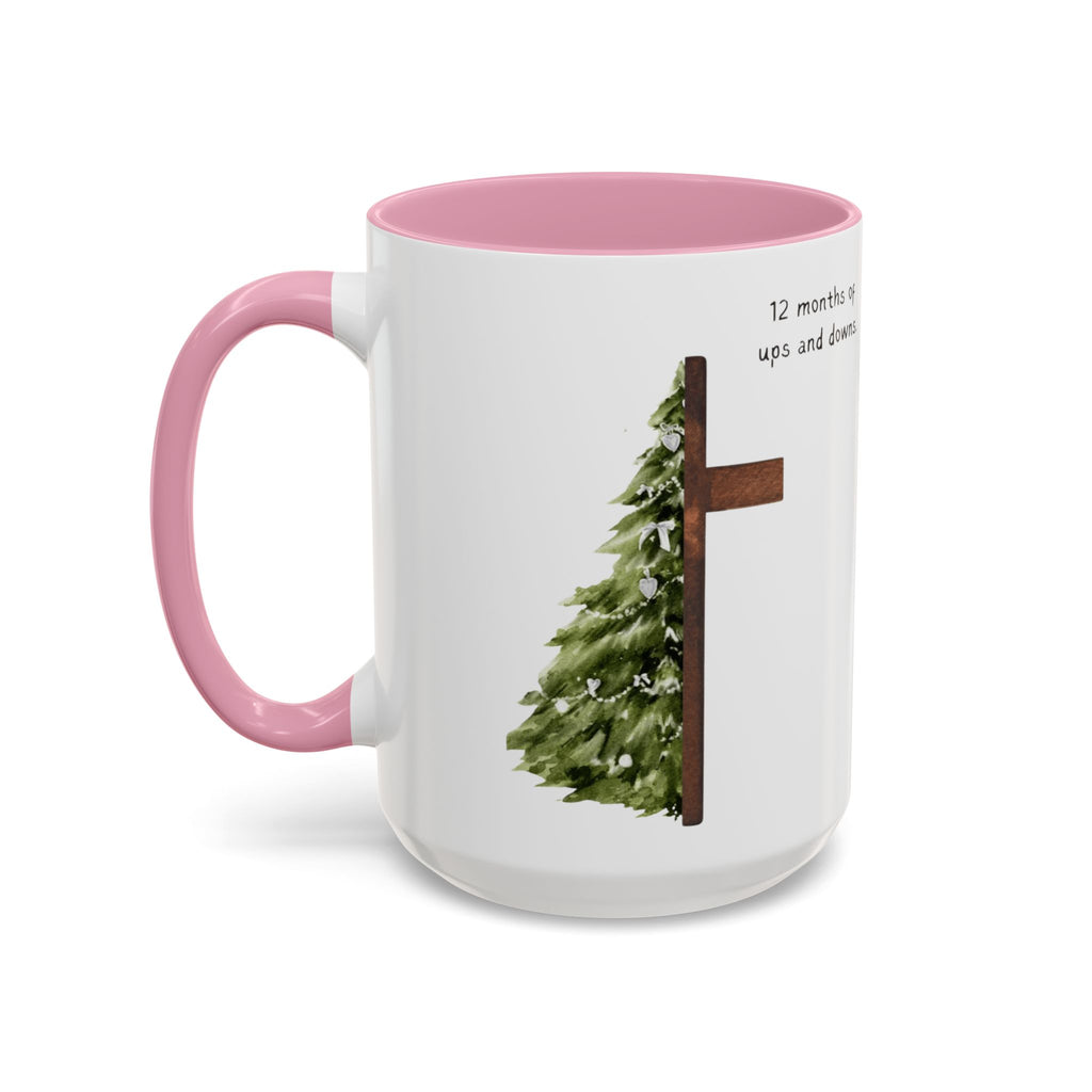 Christian Cross & Pine Tree Mug — Faith Reminder Coffee Cup (11oz/15oz)