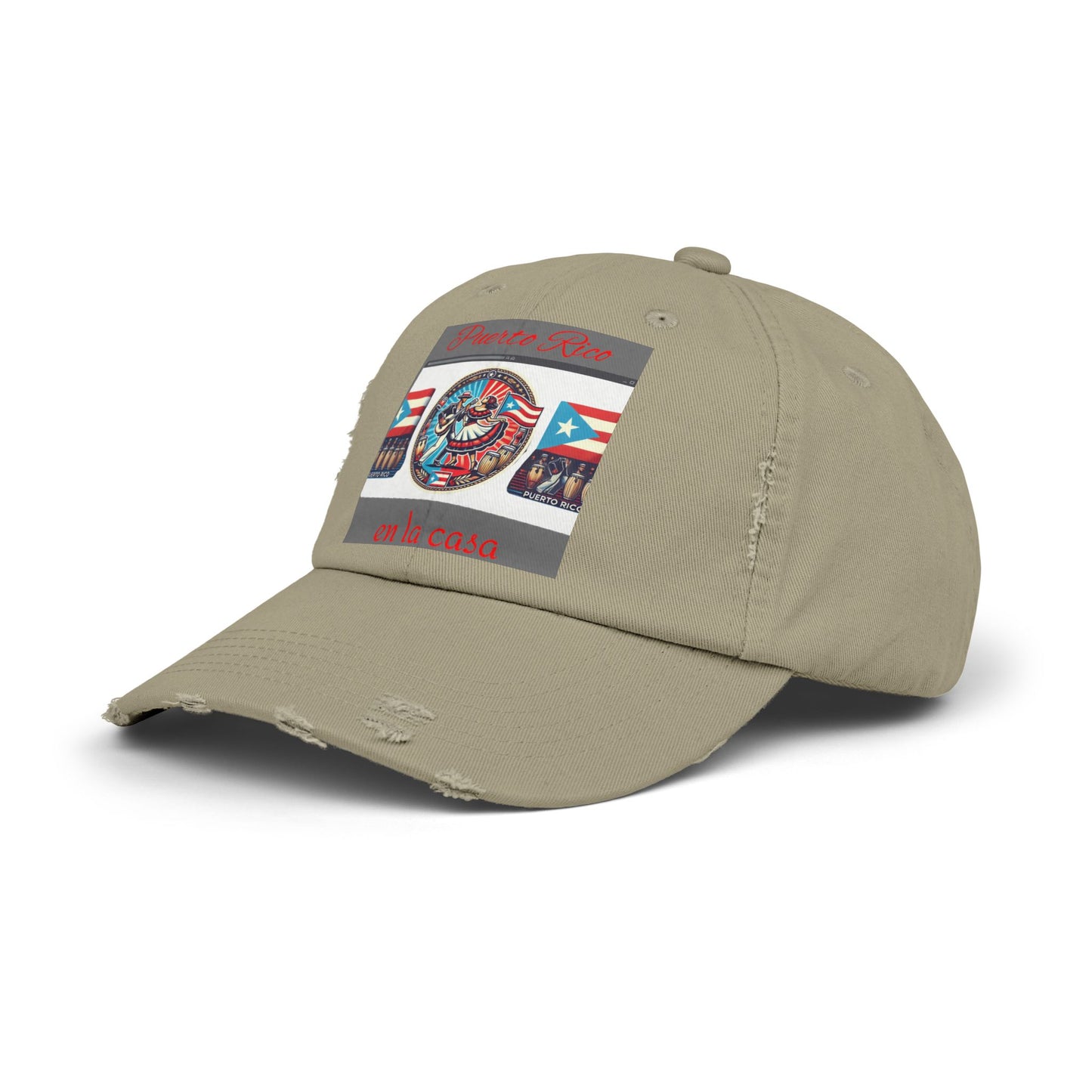 Puerto Rico Pride Distressed Cap, Unisex Baseball Cap, Travel Hat, Gift for Him or Her, Caribbean Spirit, Summer Fashion