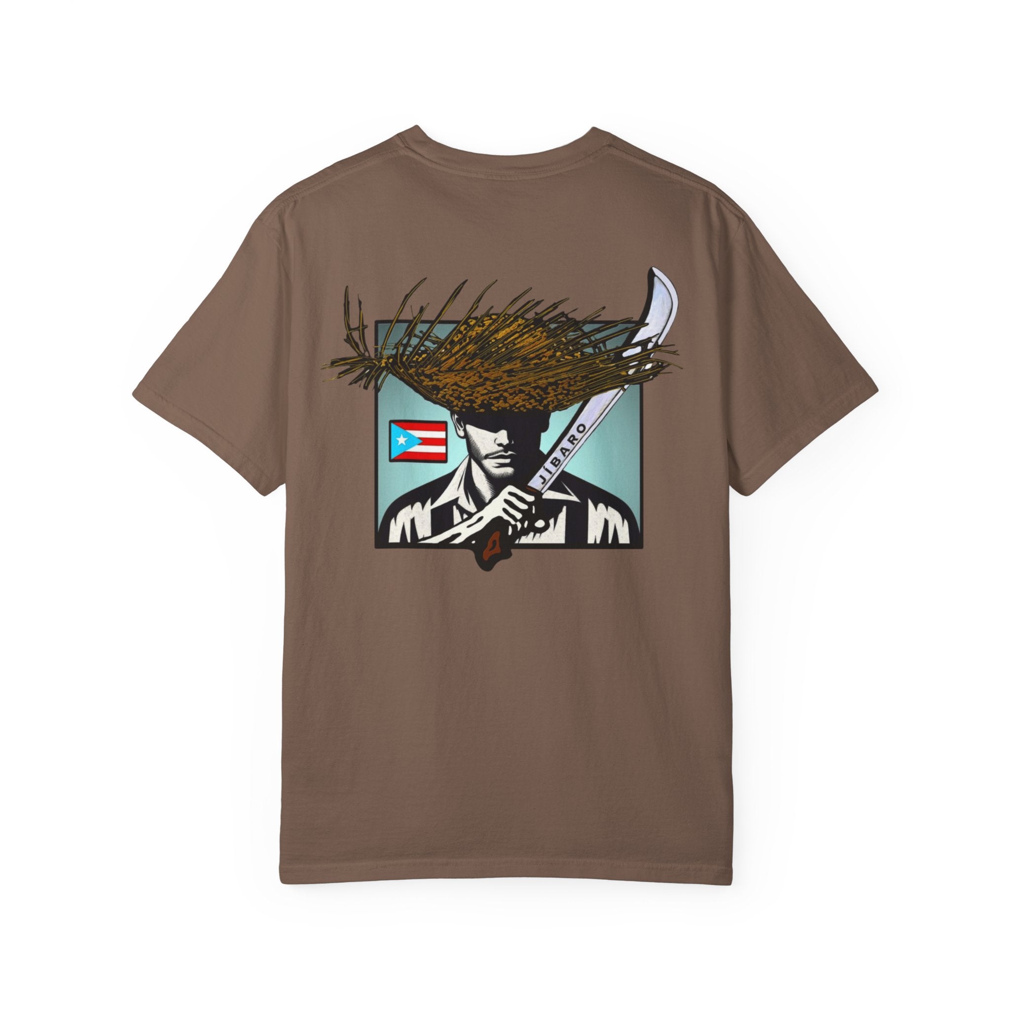 T-Shirt  "Jíbaro" Puerto Rican Heritage Tee (Back Machete  Sombrero de Paja Design) Puerto Rico’s Navidades