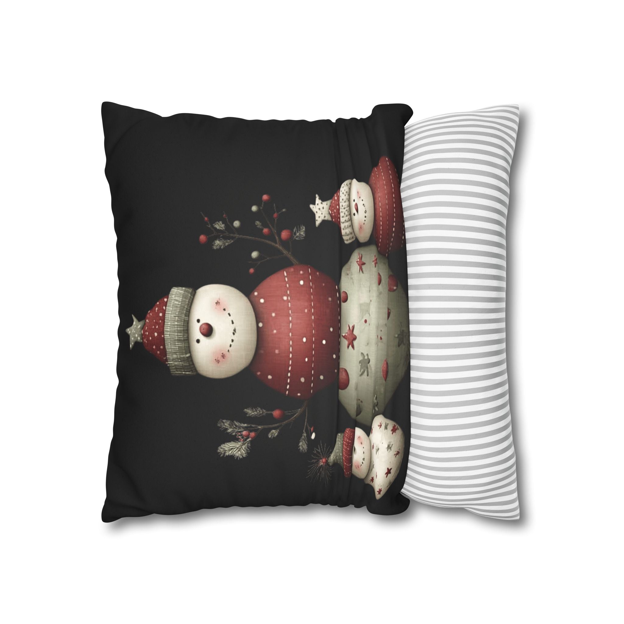 Christmas Snowman Pillowcase — Faux Suede Holiday Throw Pillow Cover CHRISTMAS PILLOW DÉCOR