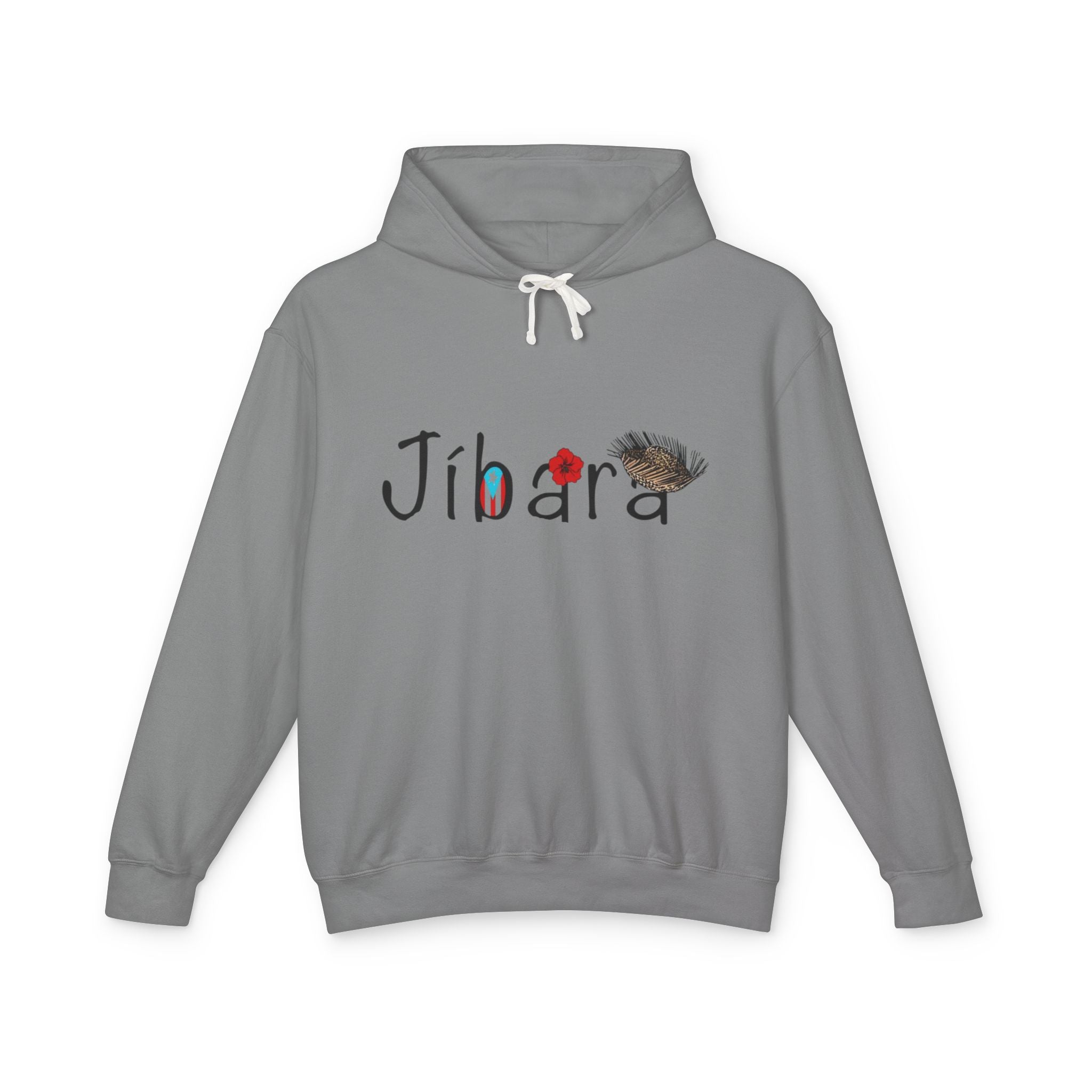 Jíbara Hoodie — Puerto Rican Heart Flag Lightweight Hooded Sweatshirt