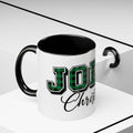 Holly Christmas Accent Coffee Mug — Green Plaid Holiday Gift (11/15oz)