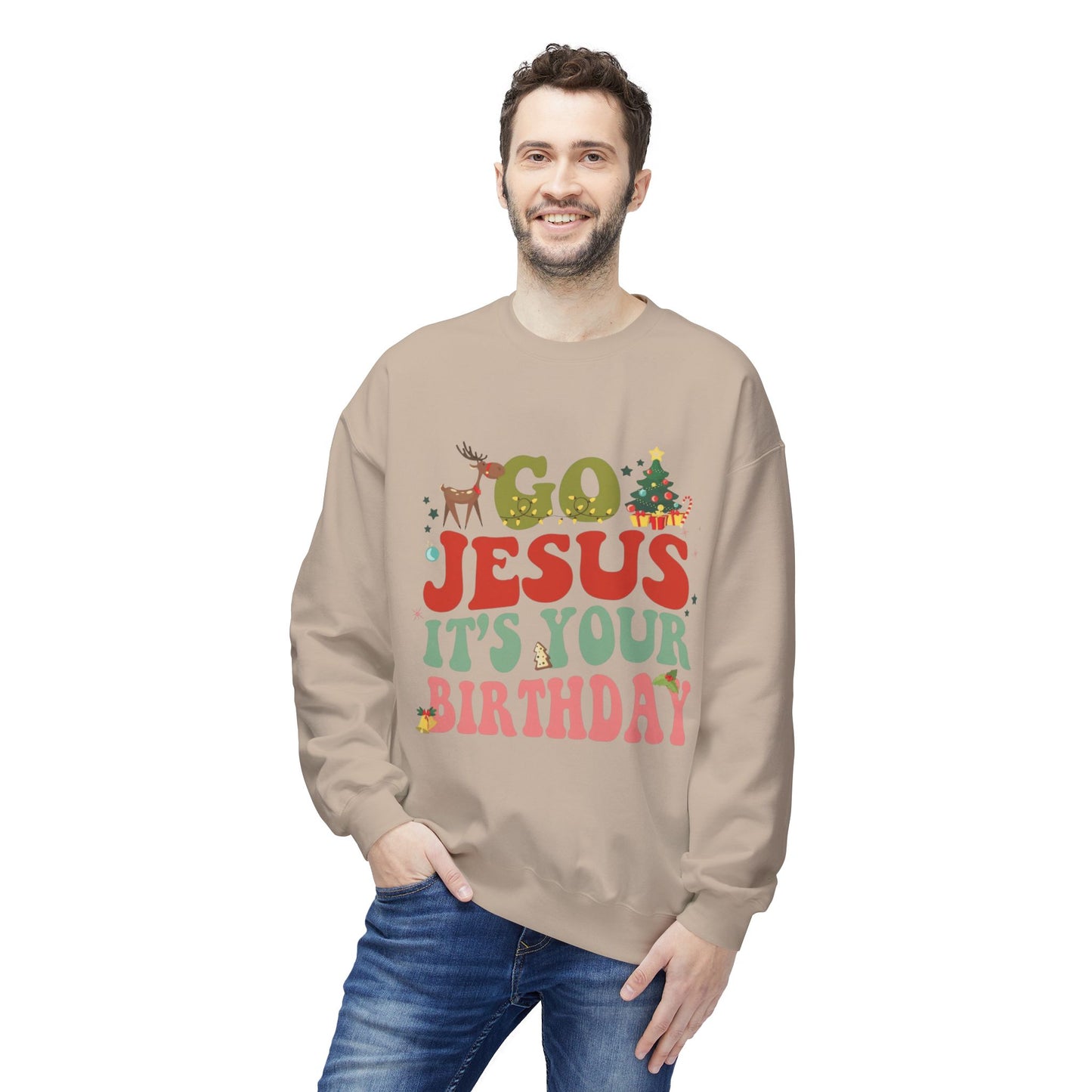 Festive Holiday Designs Go Jesus It’s Your Birthday Christmas Sweatshirt