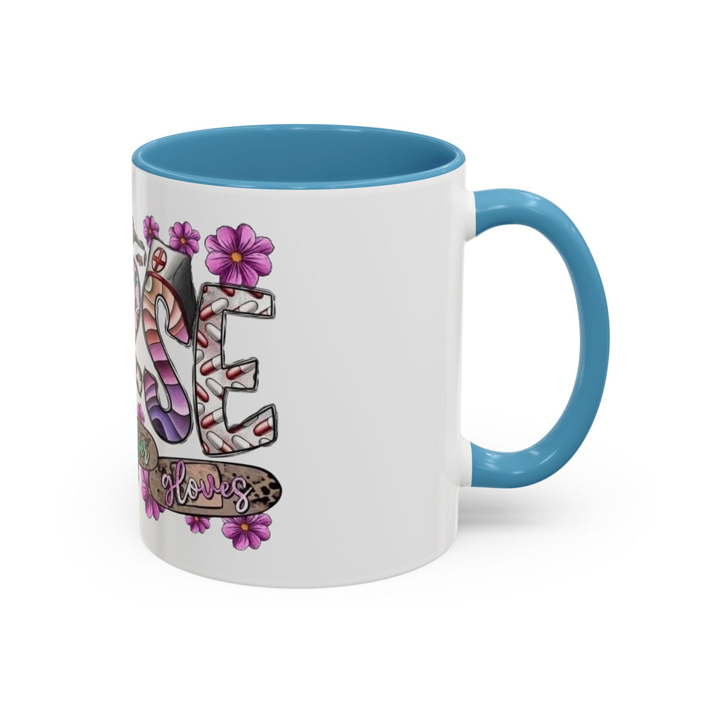 Nurse Love Coffee Mug  Cute Floral Medical Stethoscope & Syringe Design (11/15oz) Medical Christmas Mug