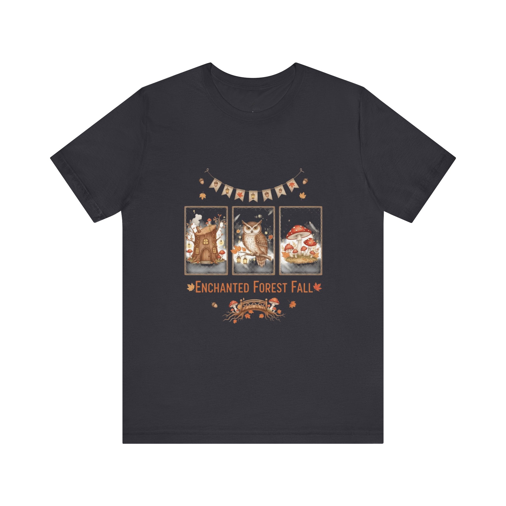 Enchanted Forest Fall Tee, Cute Owl Shirt, Autumn Graphic Tee, Nature Lover Gift, Cozy Fall Apparel, Wildlife T-Shirt, Unisex Fall Top