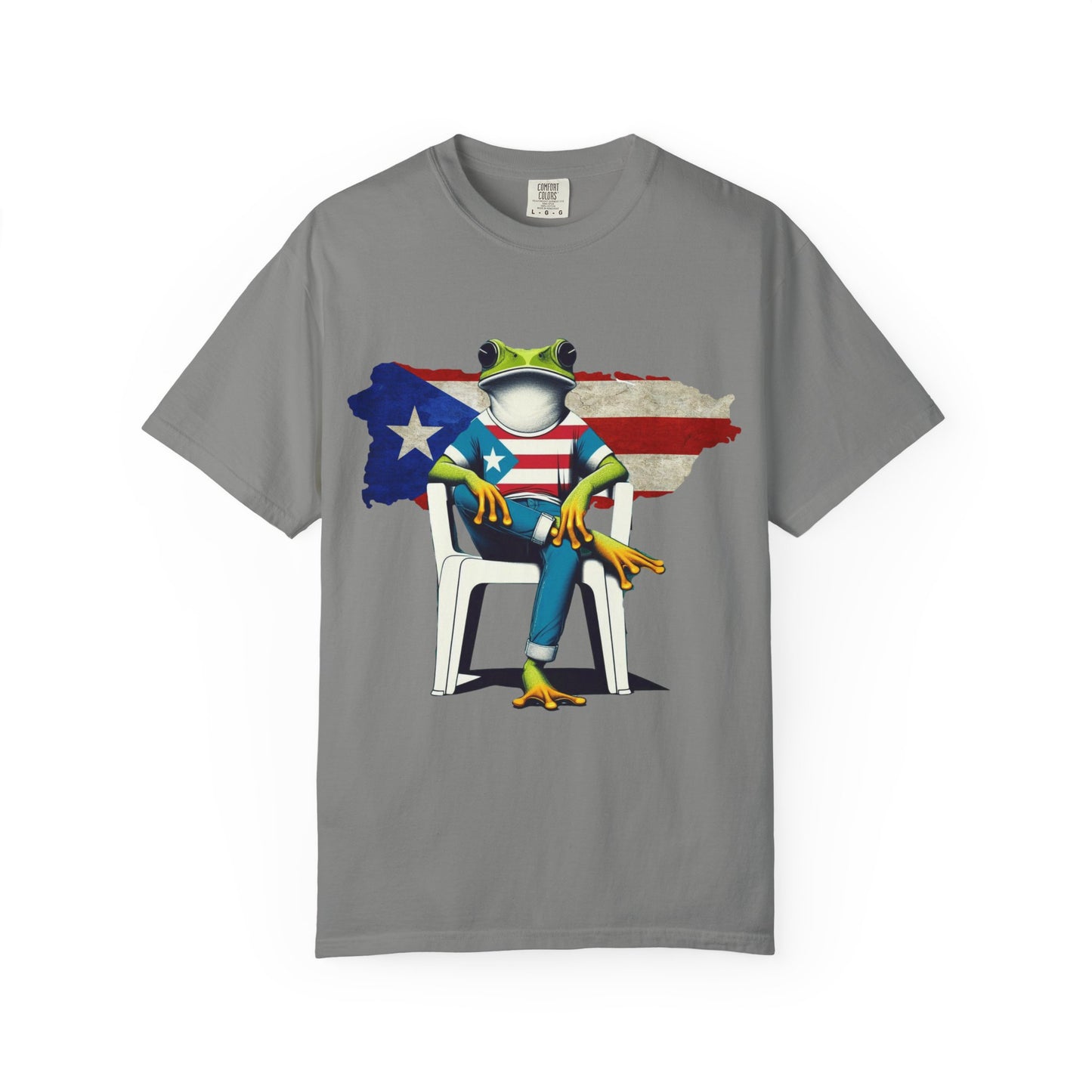 Patriotic Puerto Rican Shirt Patriotic Frog T-shirt, Humor Shirt, Gift for Nature Lovers, Summer BBQ Outfit