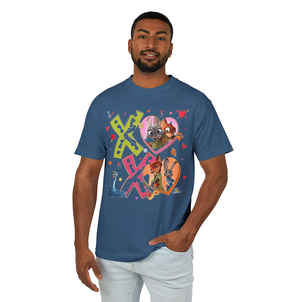 Valentine Cartoon Pets Tee  Cute Hearts & XOXO Graphic T-Shirt