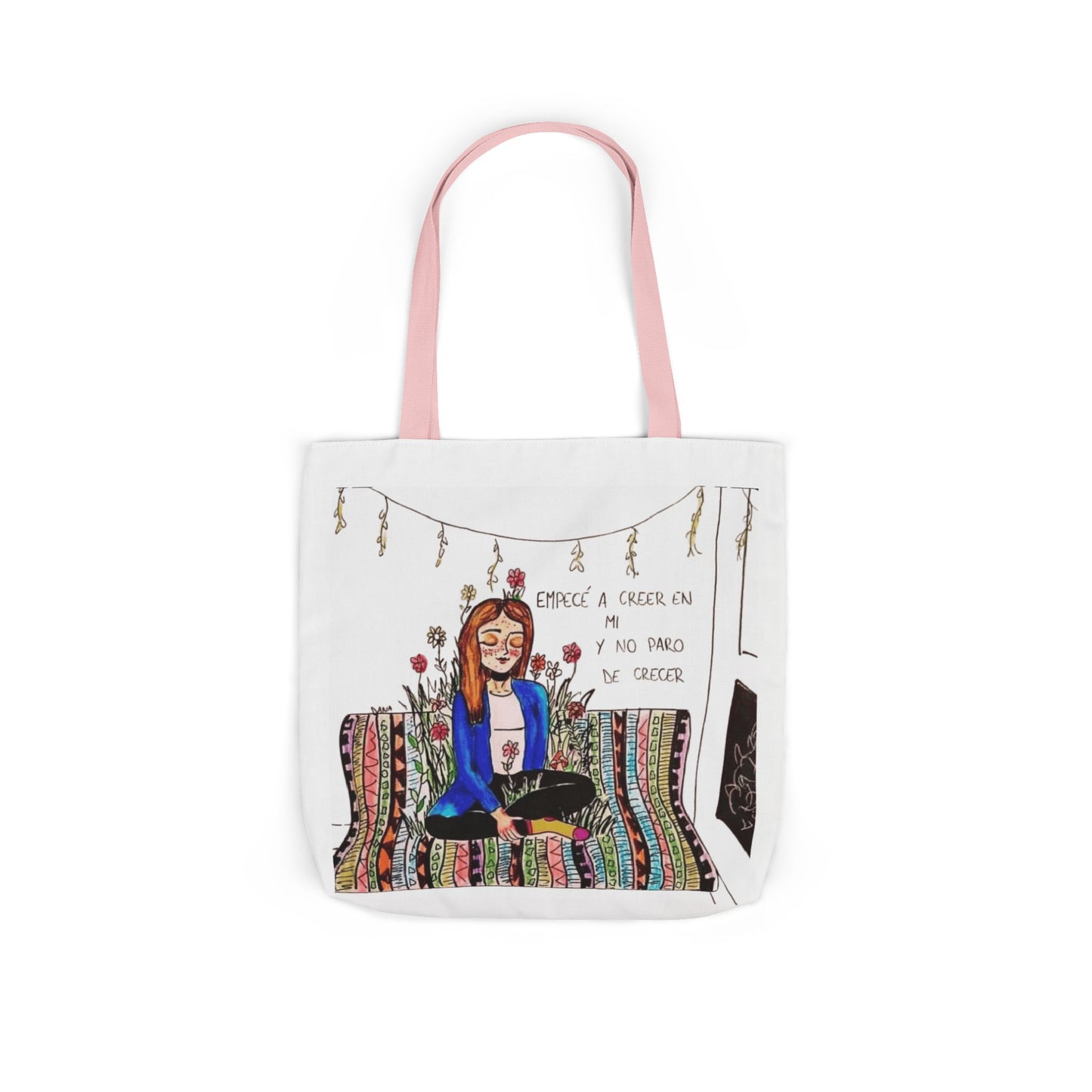 Lleva inspiración contigo a donde vayas Bohemian Style Canvas Tote Bag, Inspirational Art, Ideal for Gifts, Eco-Friendly Shopping, Beach Days, Travel Adventures