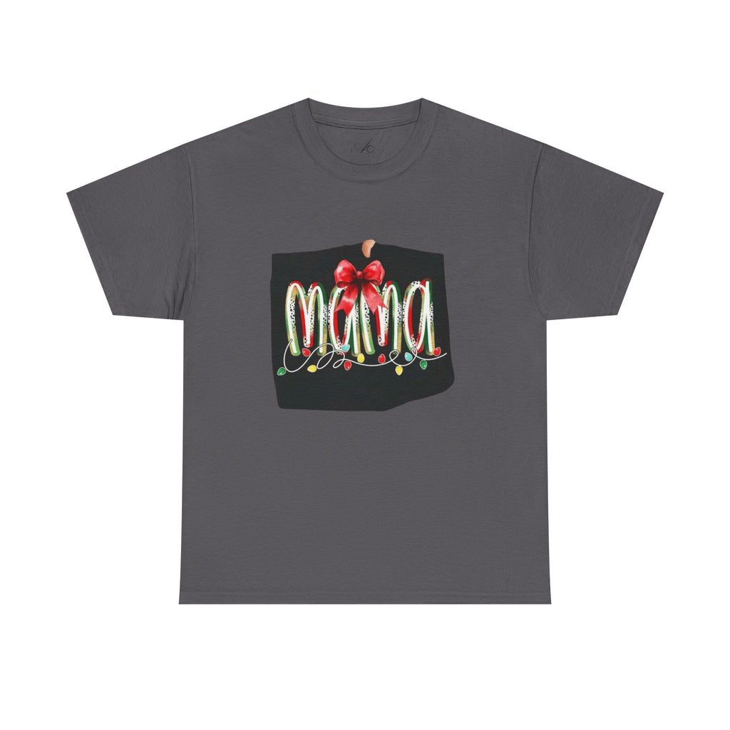 Festive Mama Tee, Cozy Holiday Shirt, Gift for Mom, Christmas T-Shirt, Unisex Cotton Tee