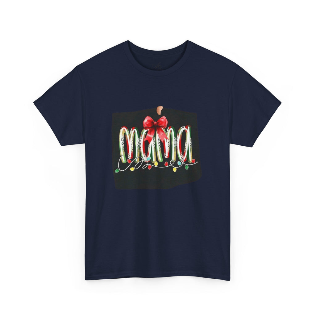 Festive Mama Tee, Cozy Holiday Shirt, Gift for Mom, Christmas T-Shirt, Unisex Cotton Tee