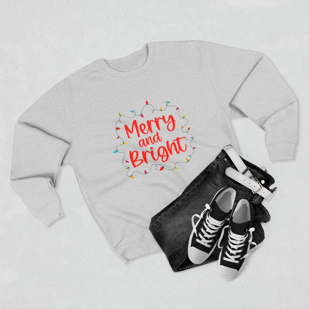 Christmas T-Shirts & Sweatshirts | Holiday Graphic Tees & Cozy Festive Wear Merry and Bright Crewneck Sweatshirt