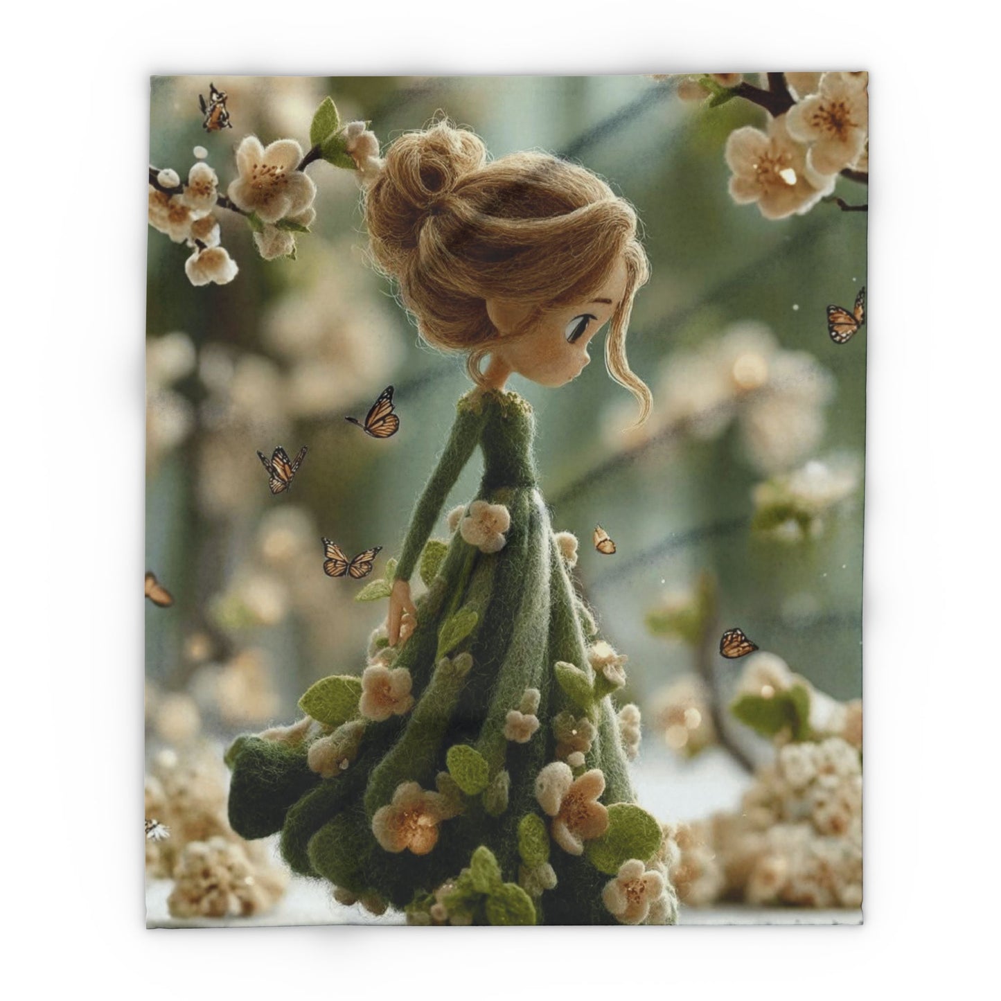 Floral Fairy Fleece Blanket — Cozy Spring Blossom Throw for Kids & Adults