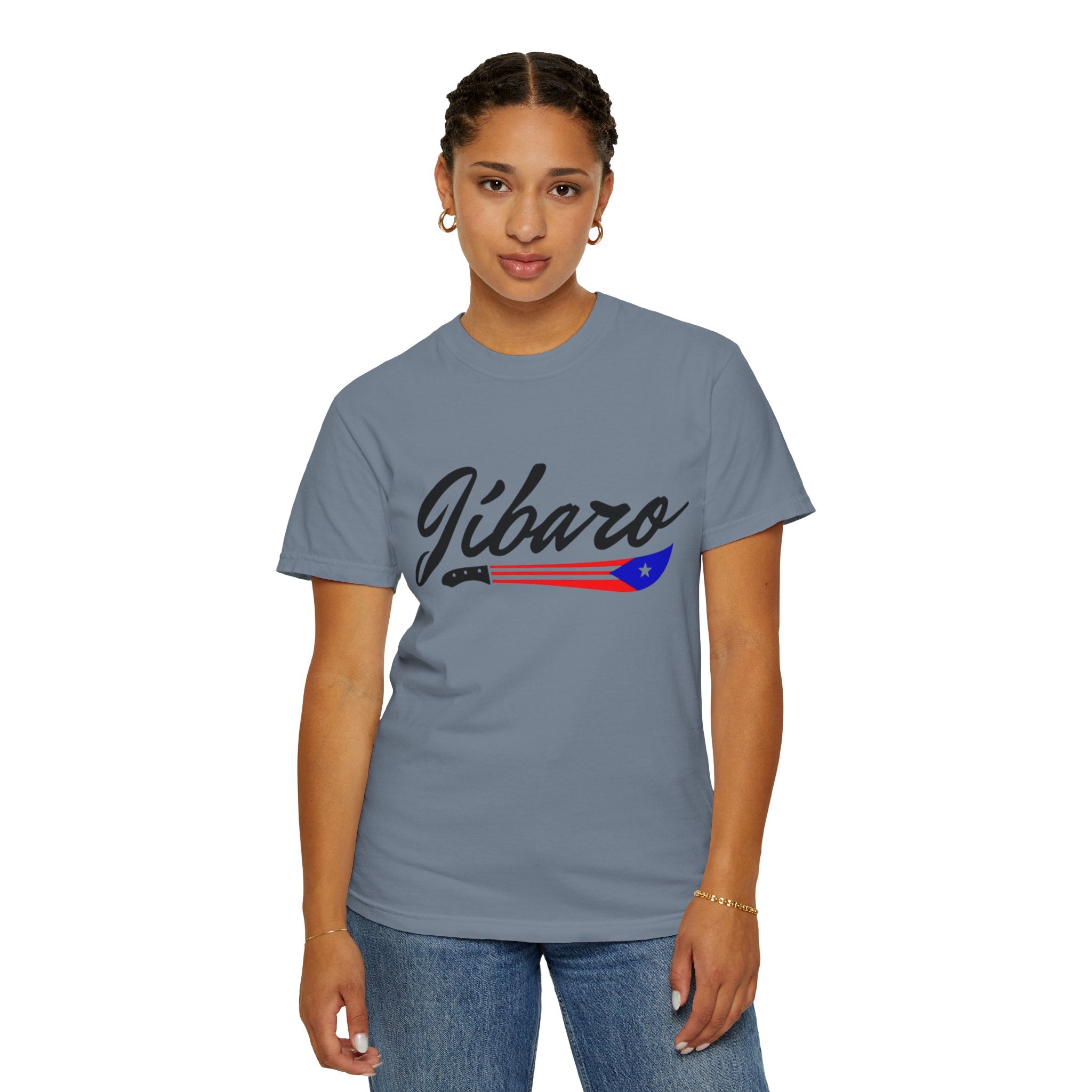T-Shirt  "Jíbaro" Puerto Rican Heritage Tee (Back Machete  Sombrero de Paja Design) Puerto Rico’s Navidades