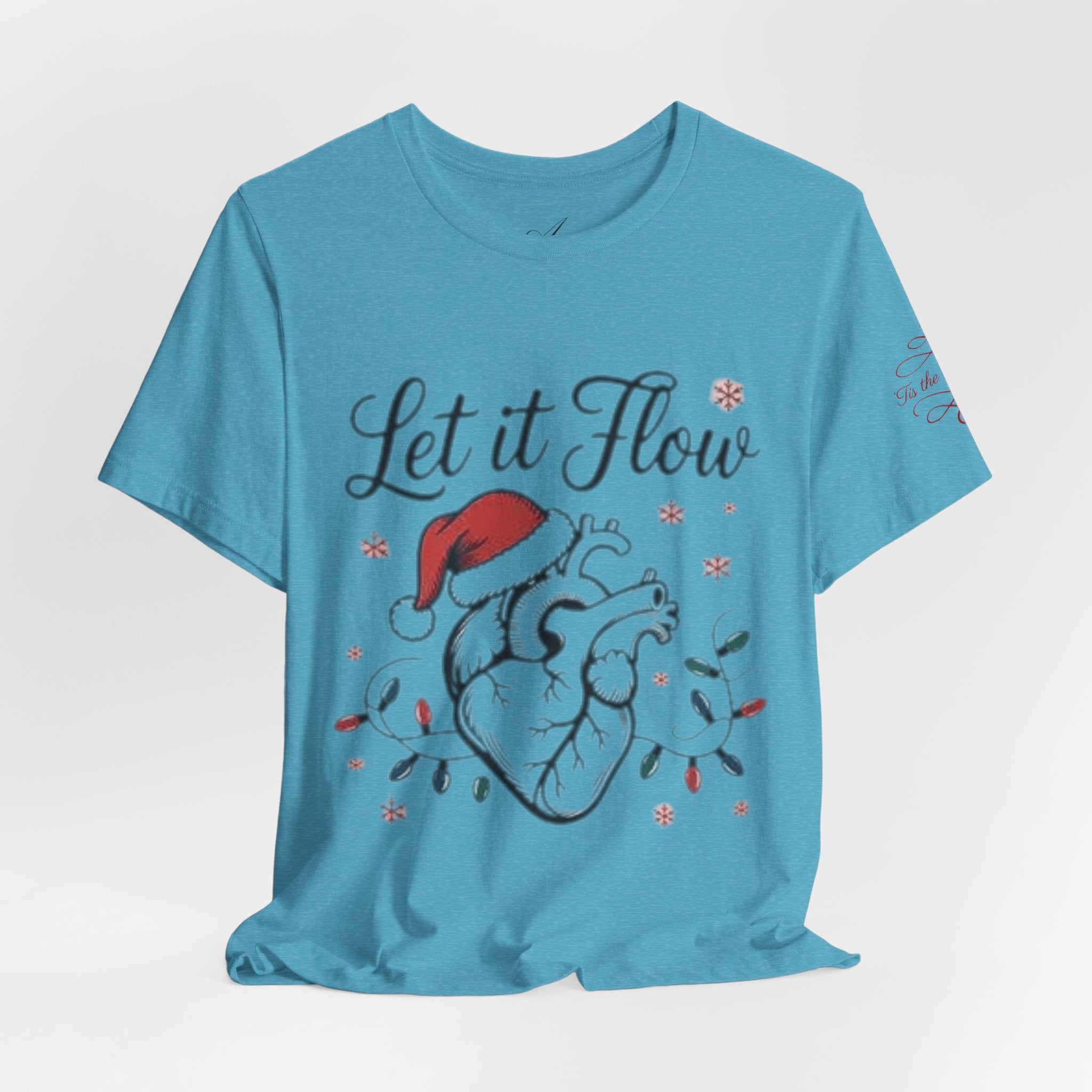 Let It Flow Heart Tee  Christmas Anatomical Heart Shirt