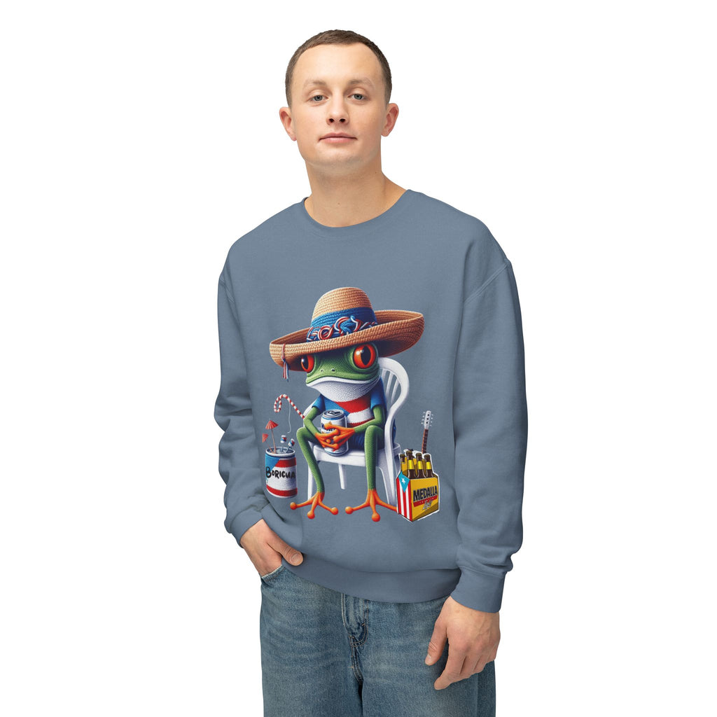 Coqui in Sombrero Crewneck Sweatshirt Puerto Rico’s Navidades