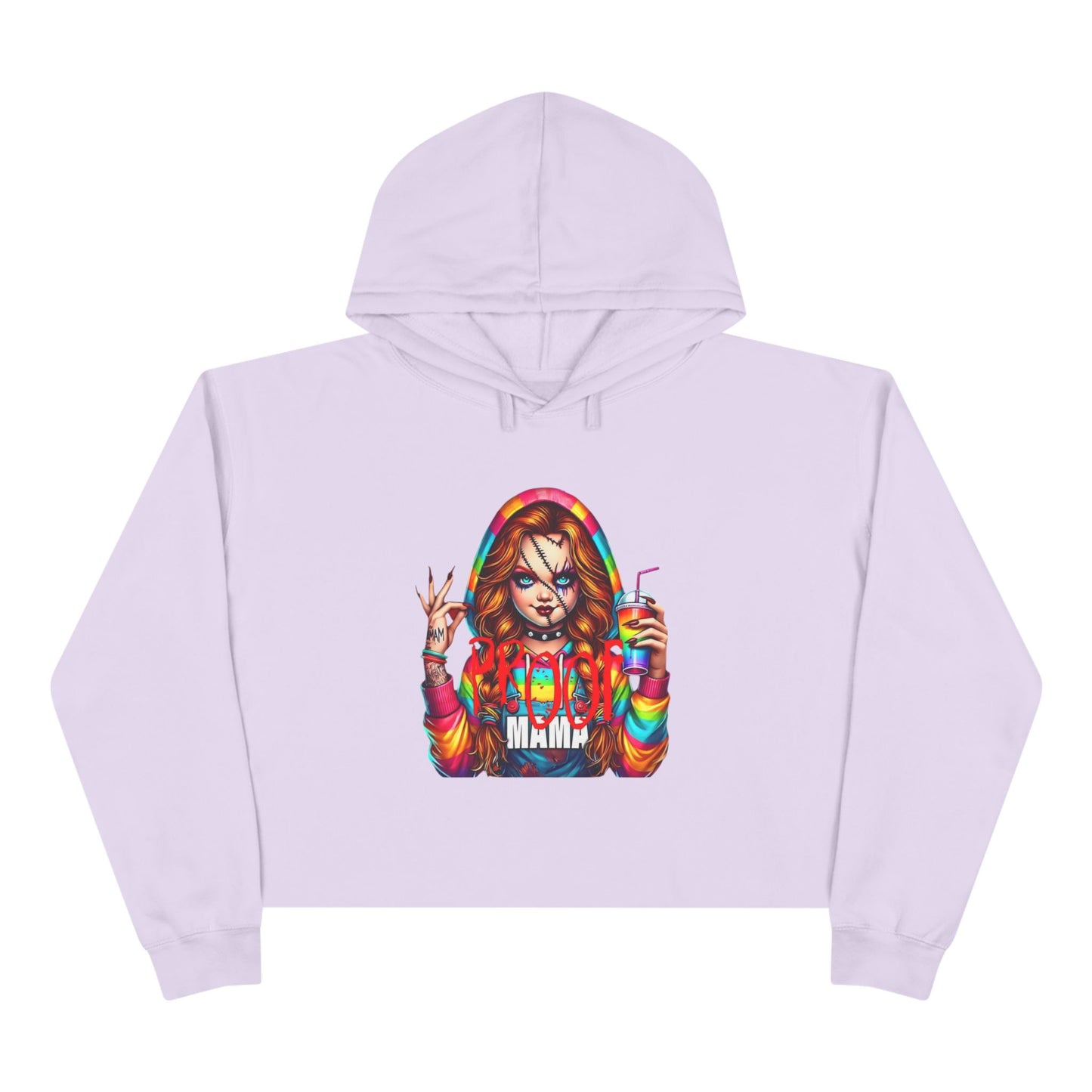 Witchy vibes Colorful Graphic Crop Hoodie for Trendy Style, Party Wear, Festival Outfit, Gift for Her, Casual Fashion