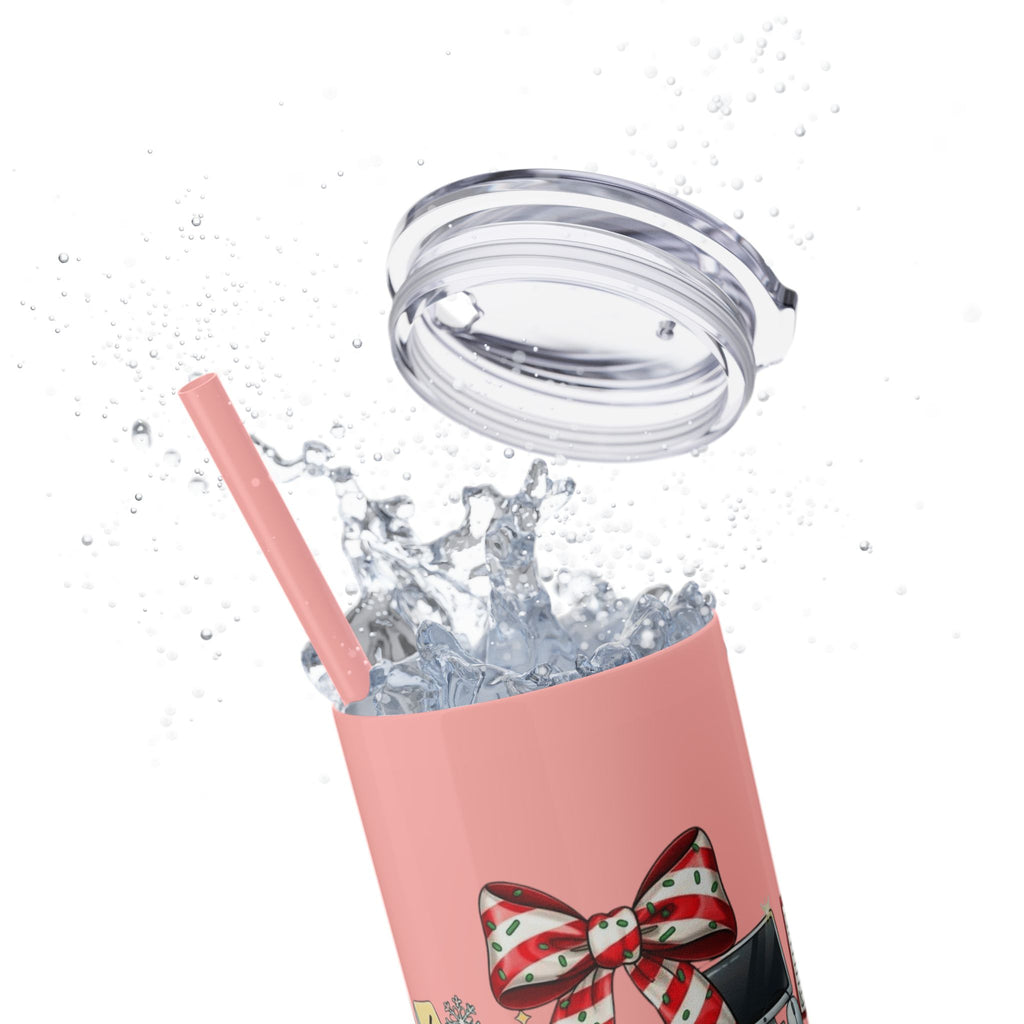 Christmas mug for the office team who keeps everything running smoothly. Candy Cane Christmas Office Secret Santa Design, 20oz with Straw